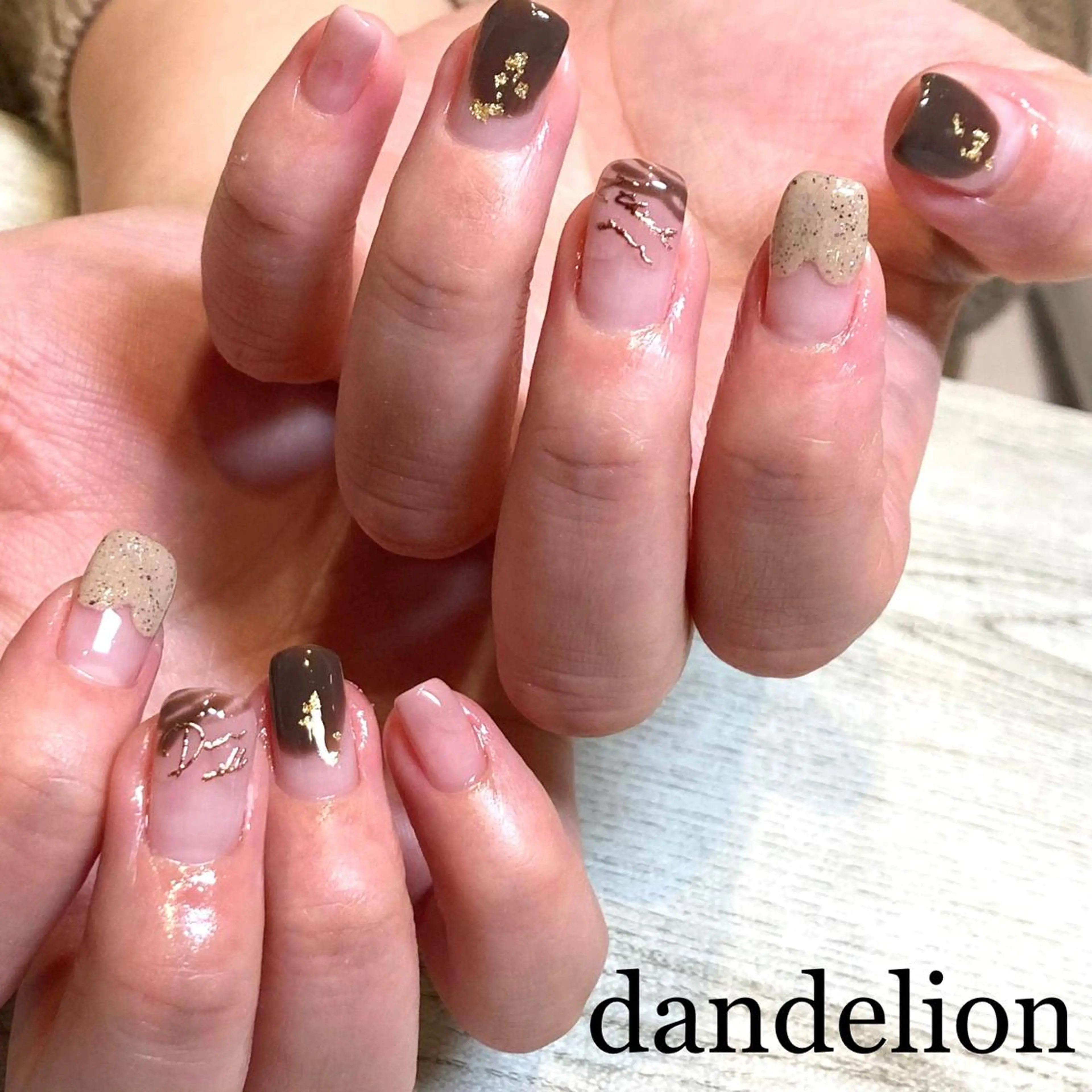 ネイル ハンドネイル ハンドケア dandelion ダンデライオンのネイルデザイン