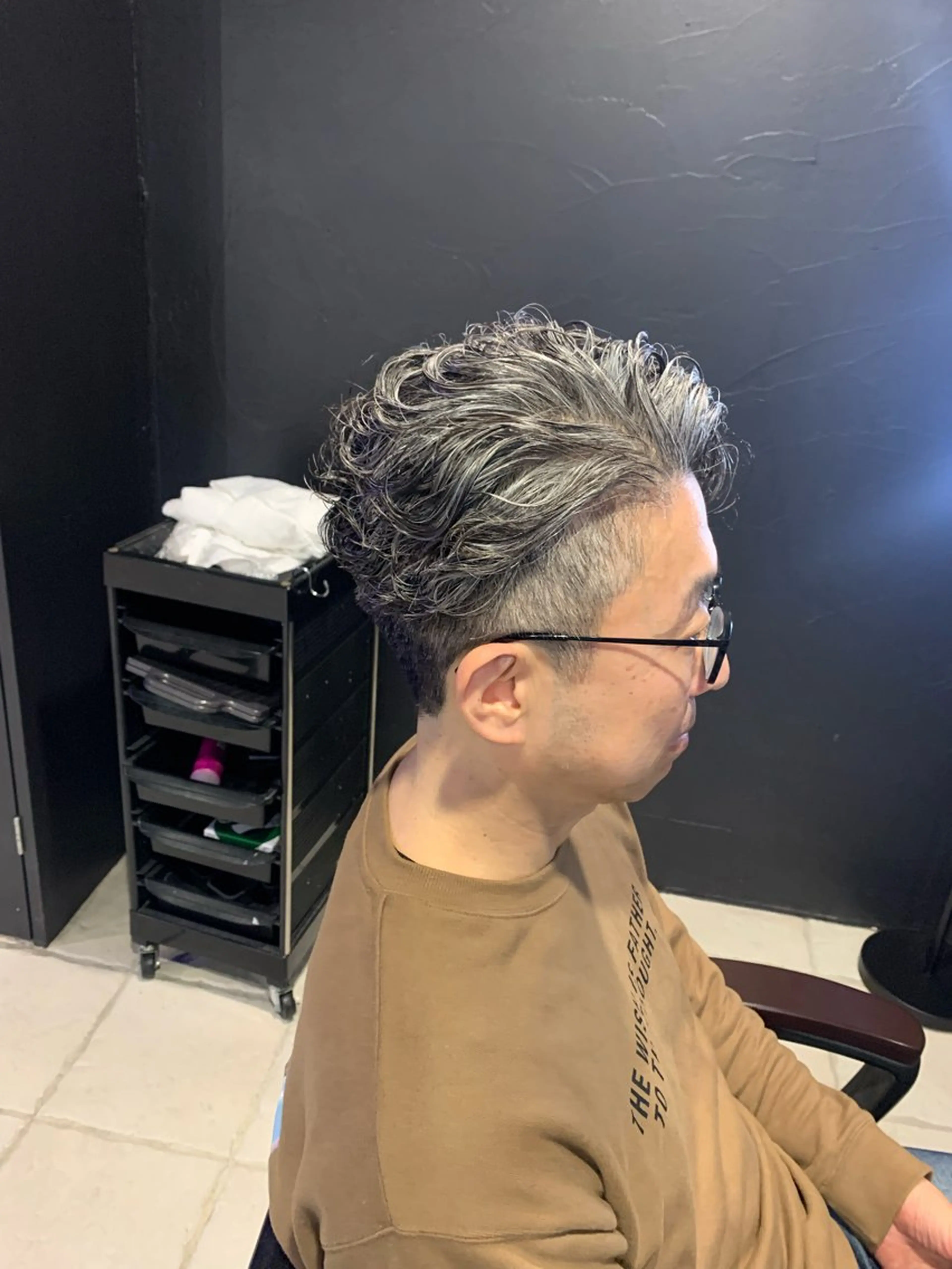 ミディアム メンズ カット パーマ ヘアセット メンズパーマ/難波/ 心斎橋　室園亮佑のヘアスタイル