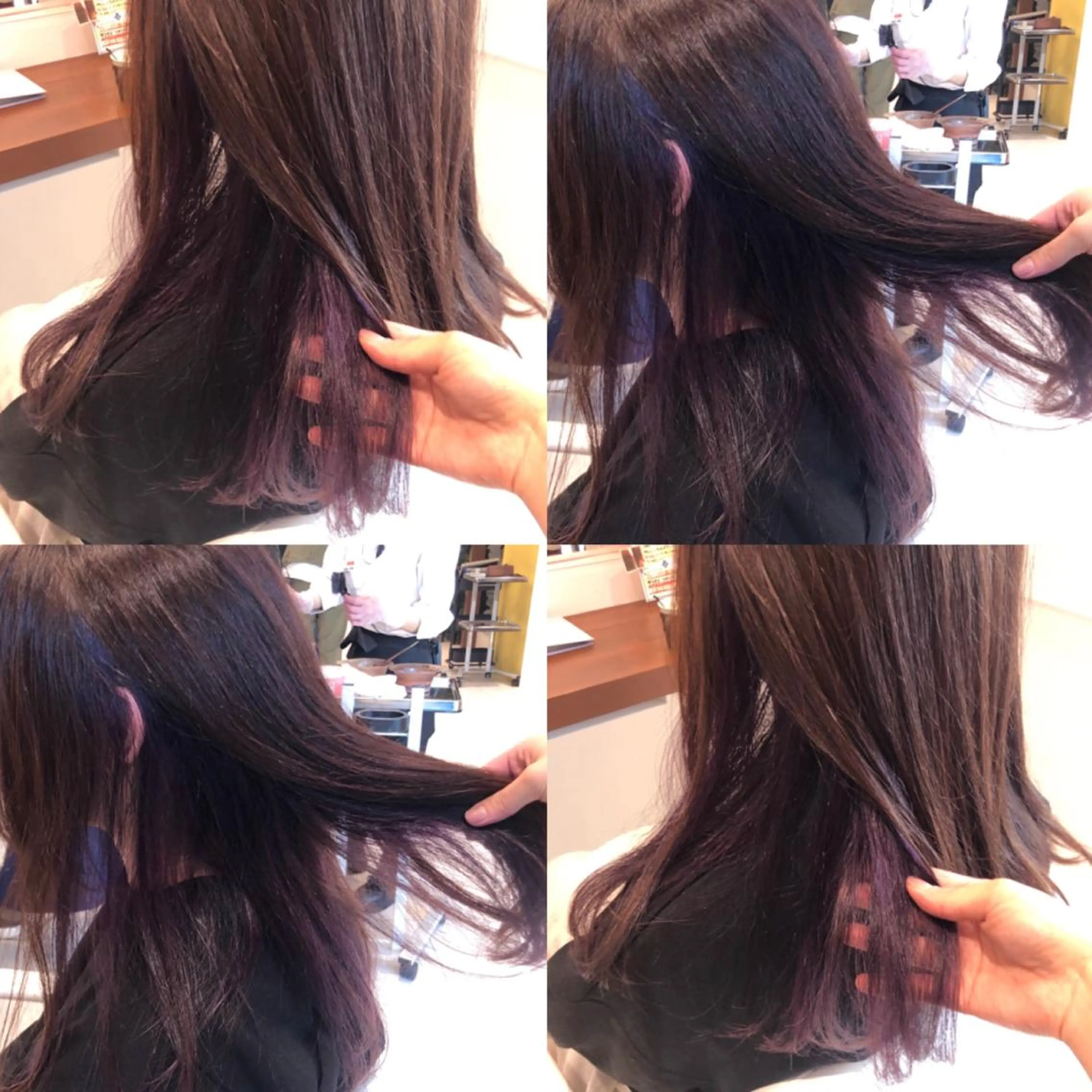 セミロング カラー インナーカラー パープルカラー HOLON池袋所属・ウルフカット ハッシュカット/七海のヘアスタイル