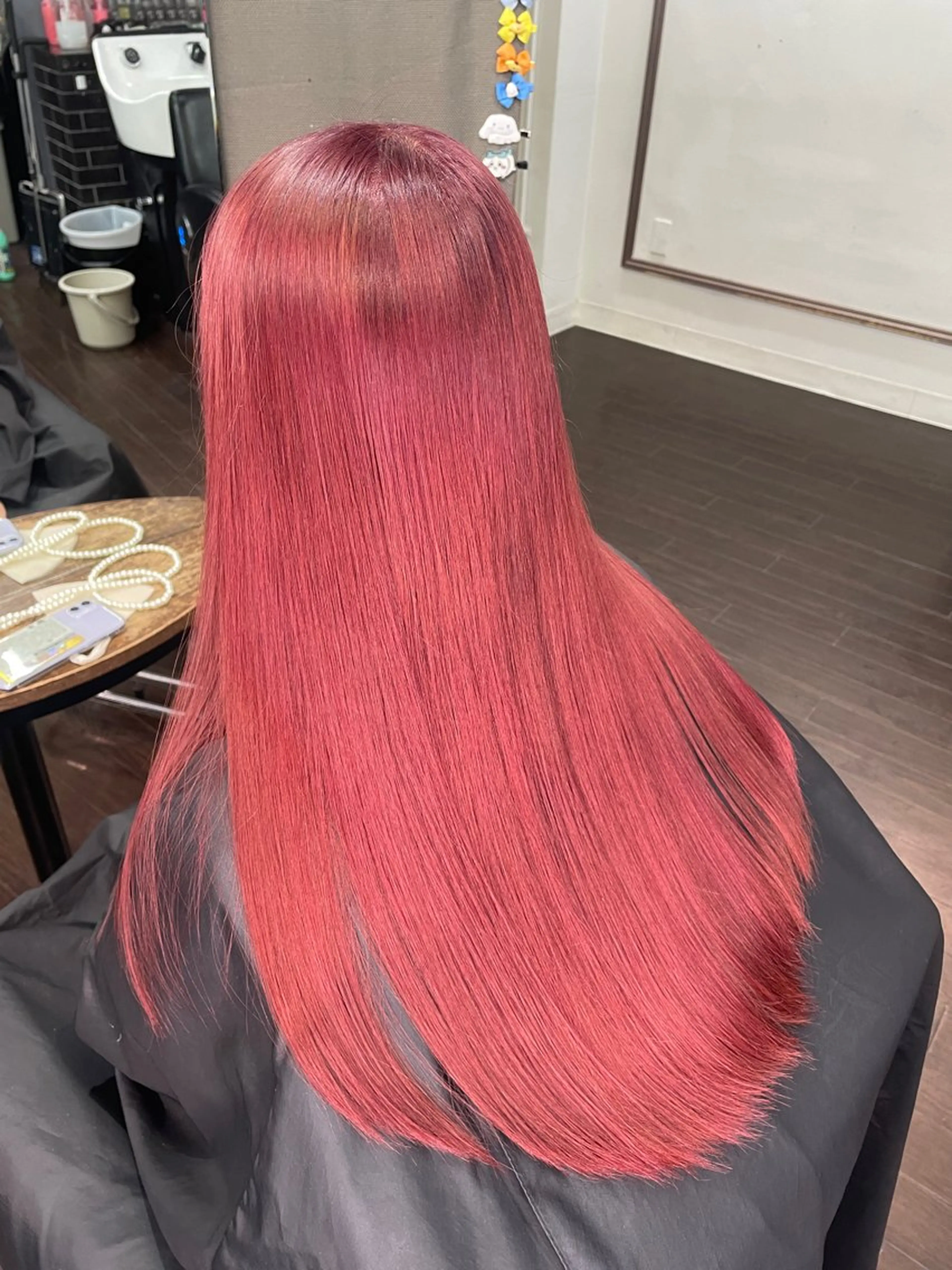 ロング カラー ボルドーカラー レッドカラー TETE所属・chloe 【クロエ】のヘアスタイル