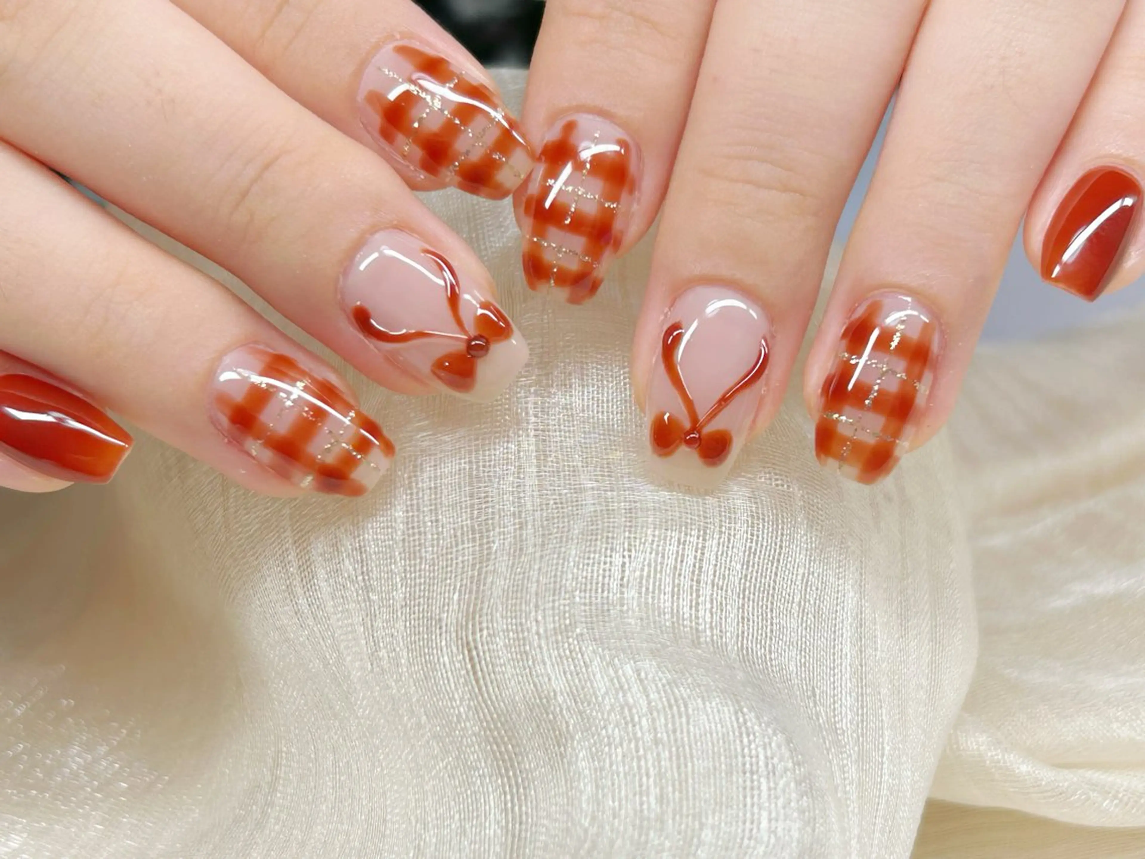 ネイル アートネイル チークネイル 成人式 入学式 長さ出し ハンドネイル Lino Nailのネイルデザイン