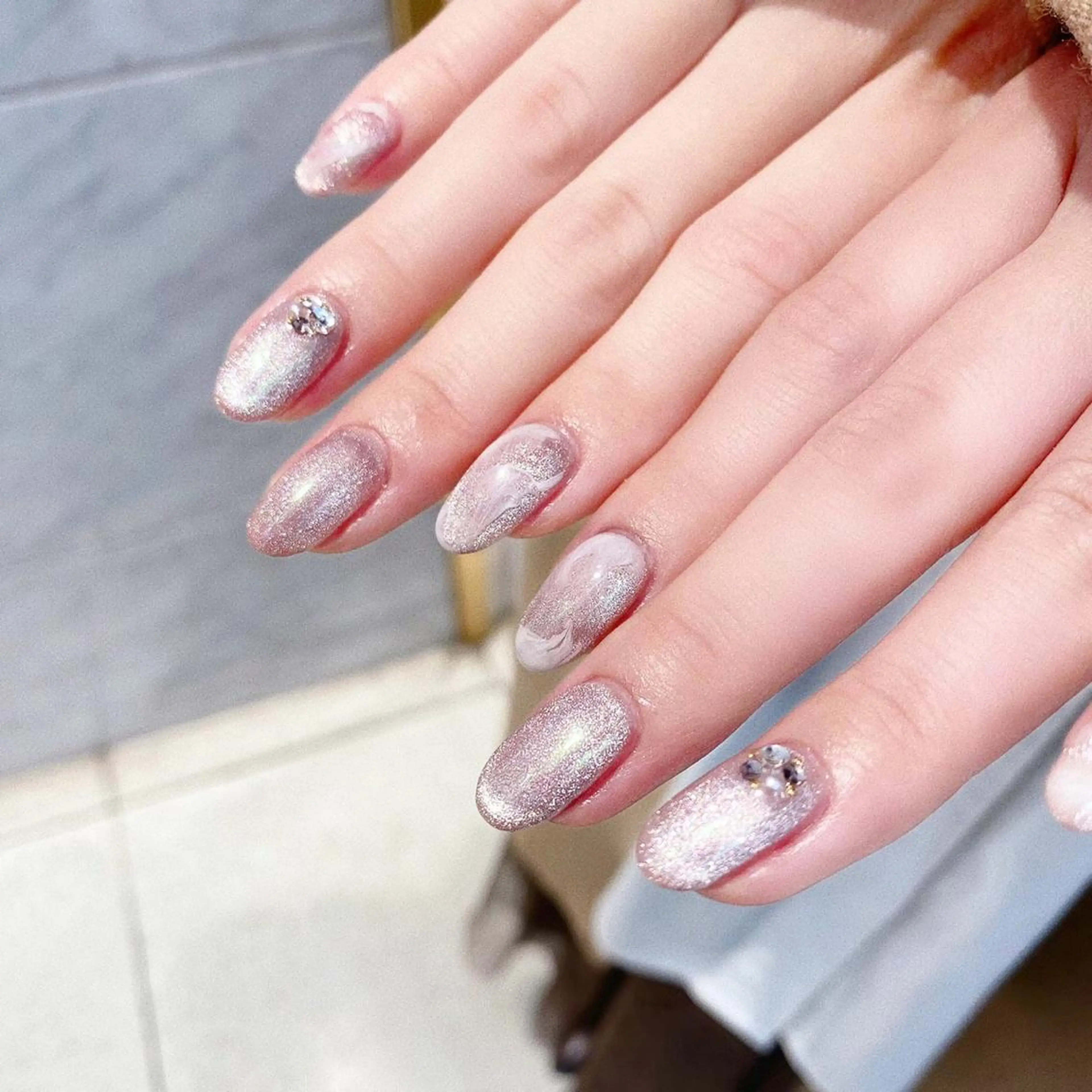 ネイル 長さ出し マグネットネイル ハンドネイル Nailist SUZU所属・Nailist suzuのネイルデザイン