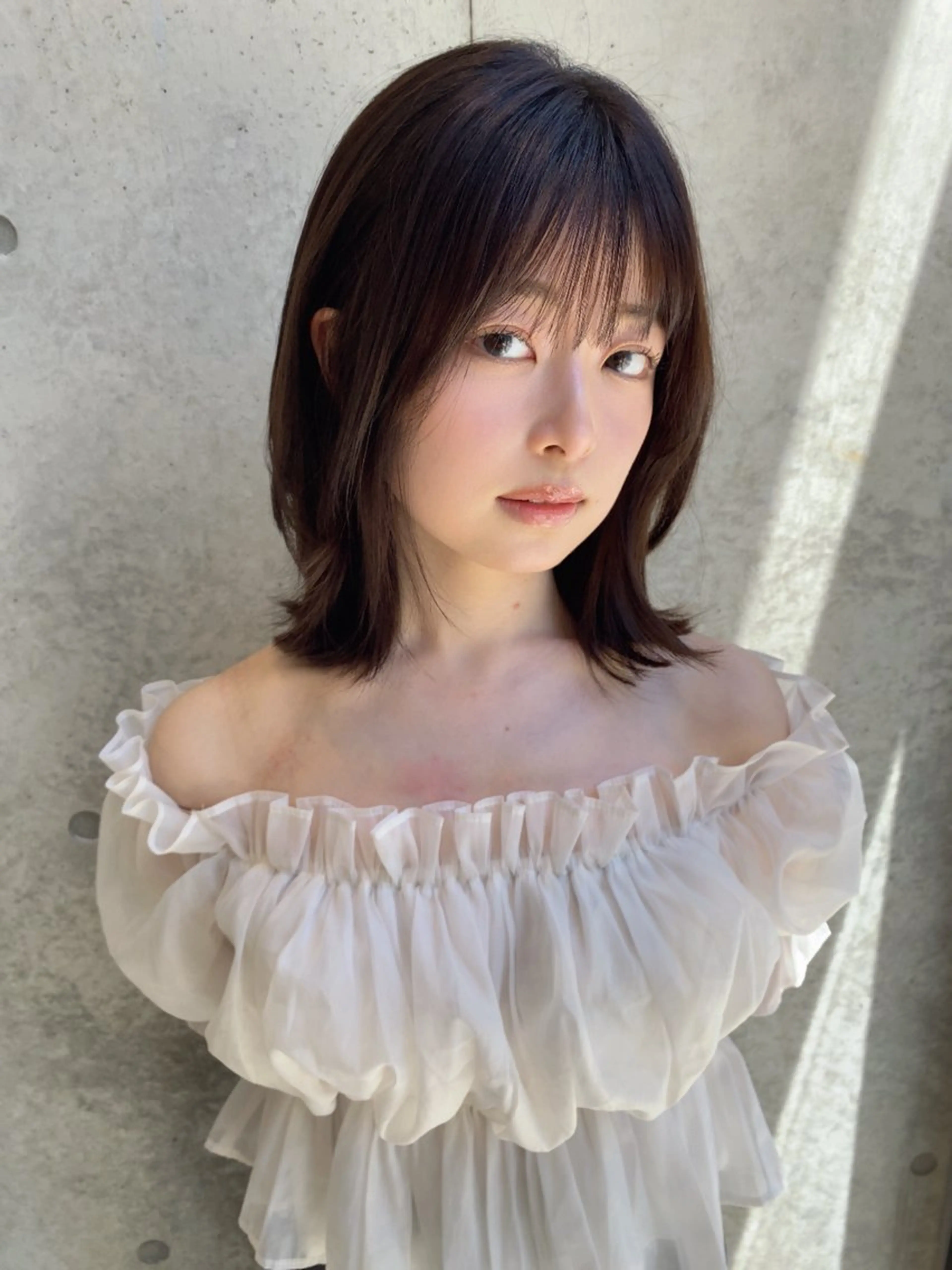 ミディアム カラー カット ヘアカラー トリートメント レイヤー/柔色 カラー/SAkiのヘアスタイル