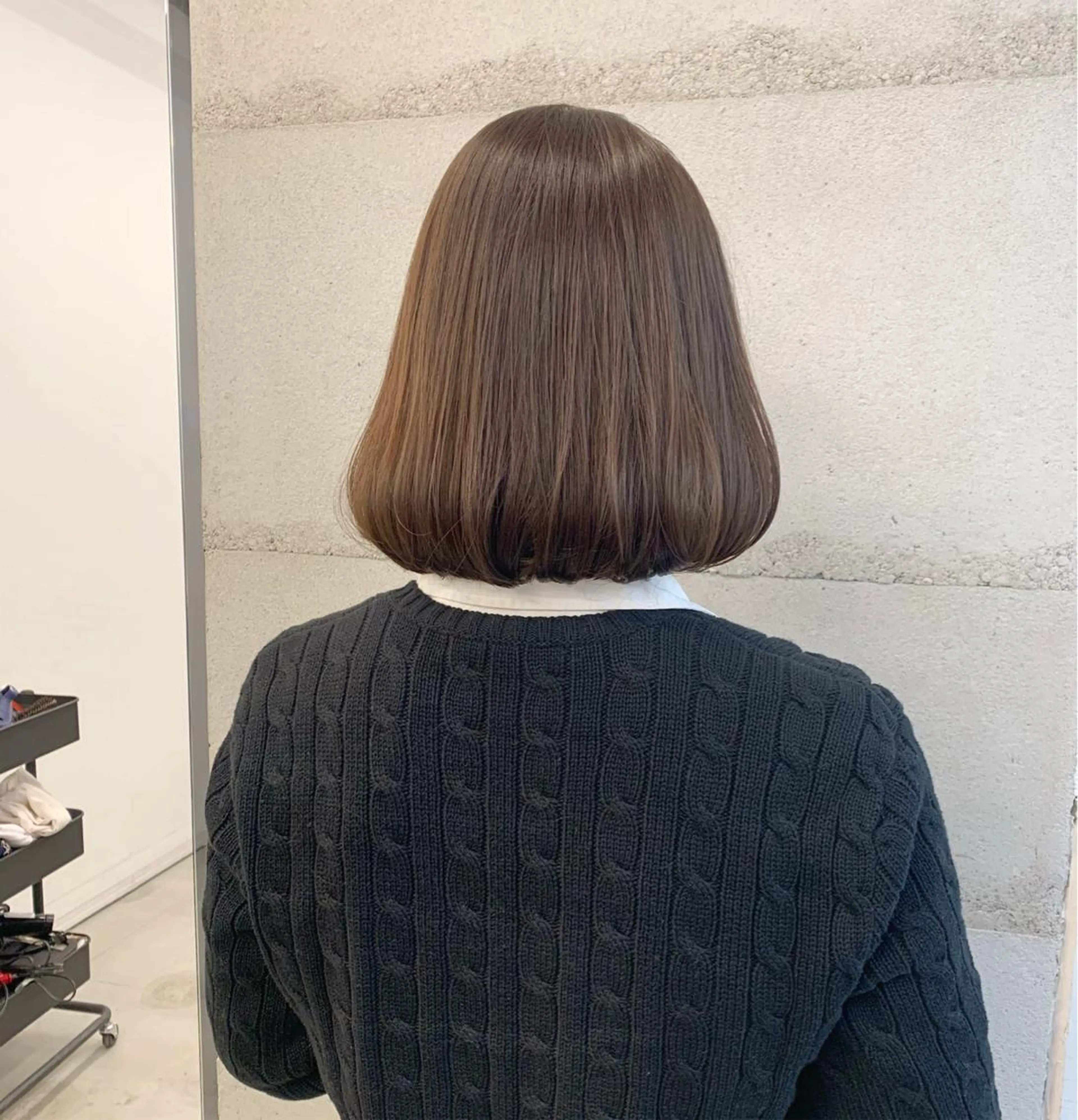 ミディアム カラー カット ヘアカラー トリートメント ヘッドスパ ヘアセット 透明感/オリーブ/ グレージュ/YUKAのヘアスタイル