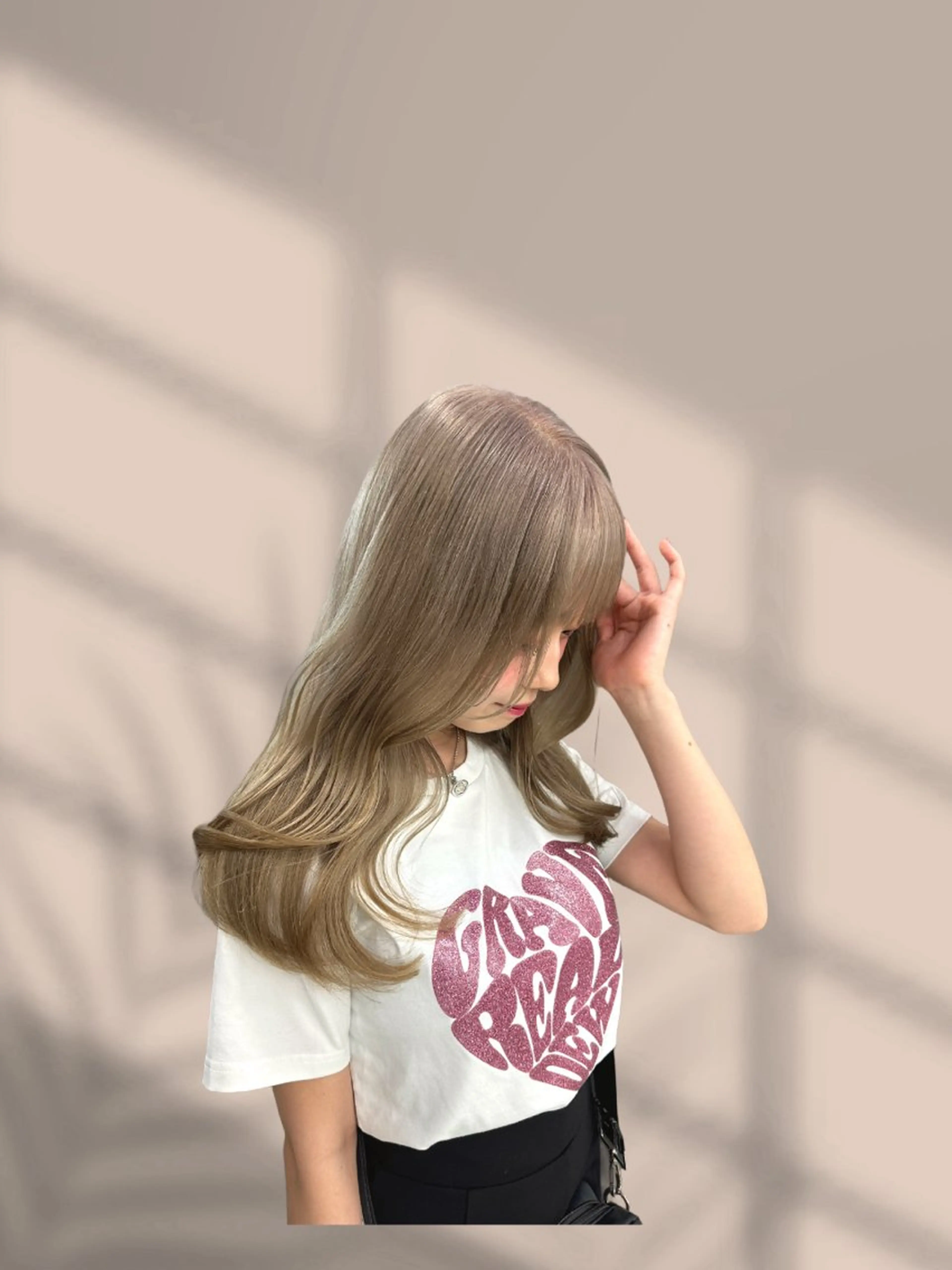 ロング カラー ヘアカラー トリートメント ヘアセット くすみミルクティー／ ブラウン🪡TOWAのヘアスタイル