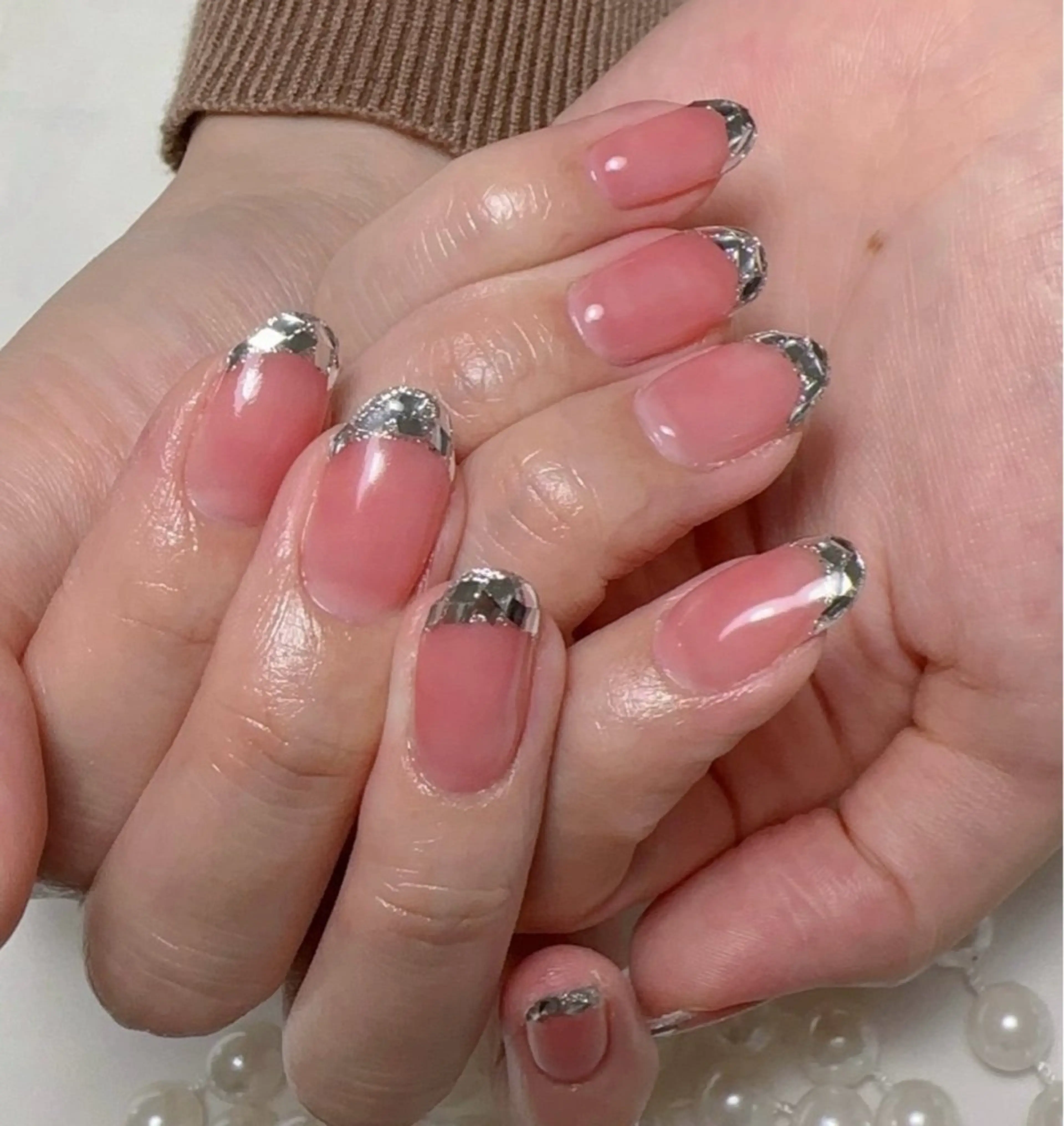 ネイル フレンチネイル ガラスフレンチ 米澤 ハナユキのネイルデザイン