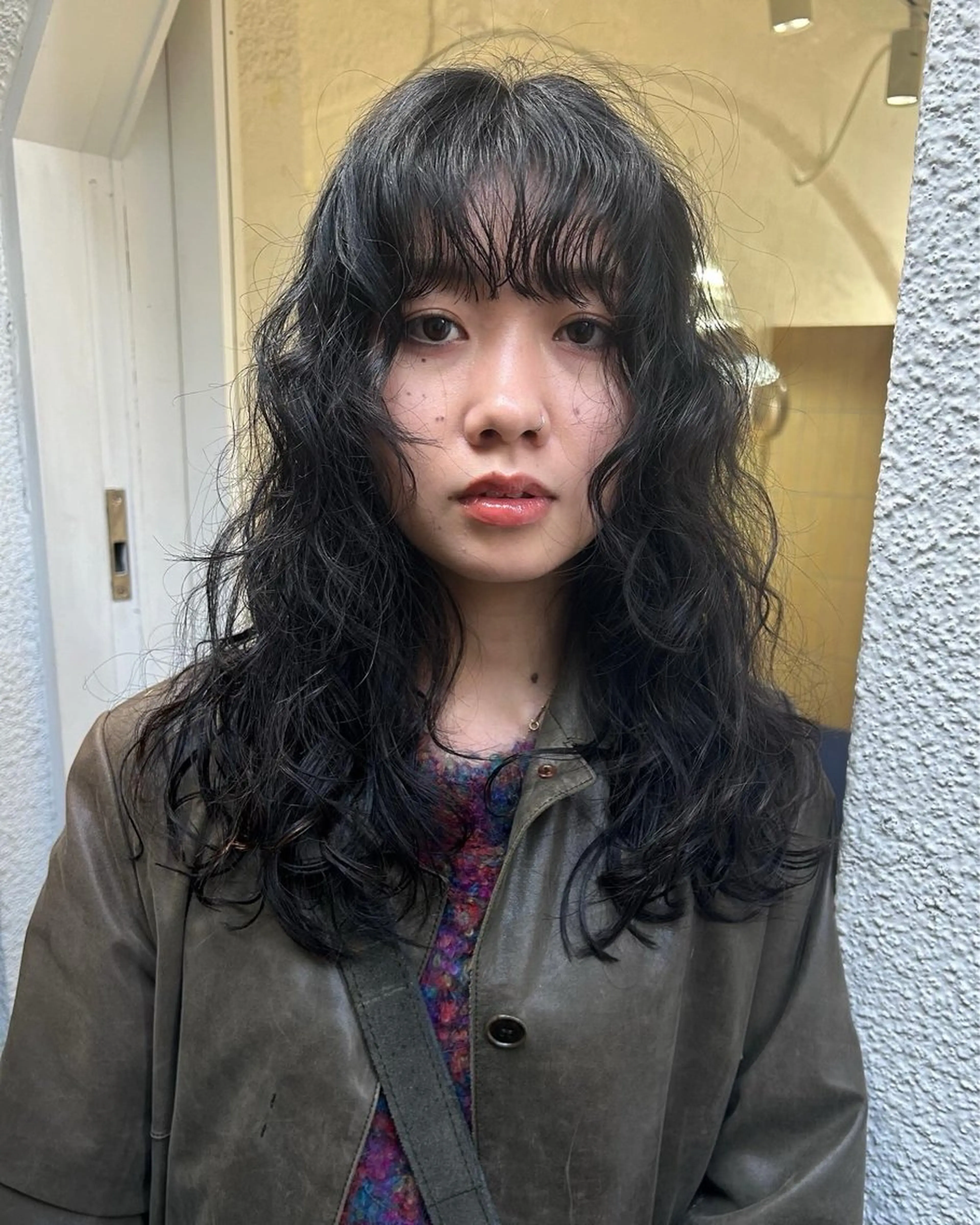 セミロング パーマ カット パーマ hen所属・心斎橋/レイヤー/ ブリーチ/モエのヘアスタイル