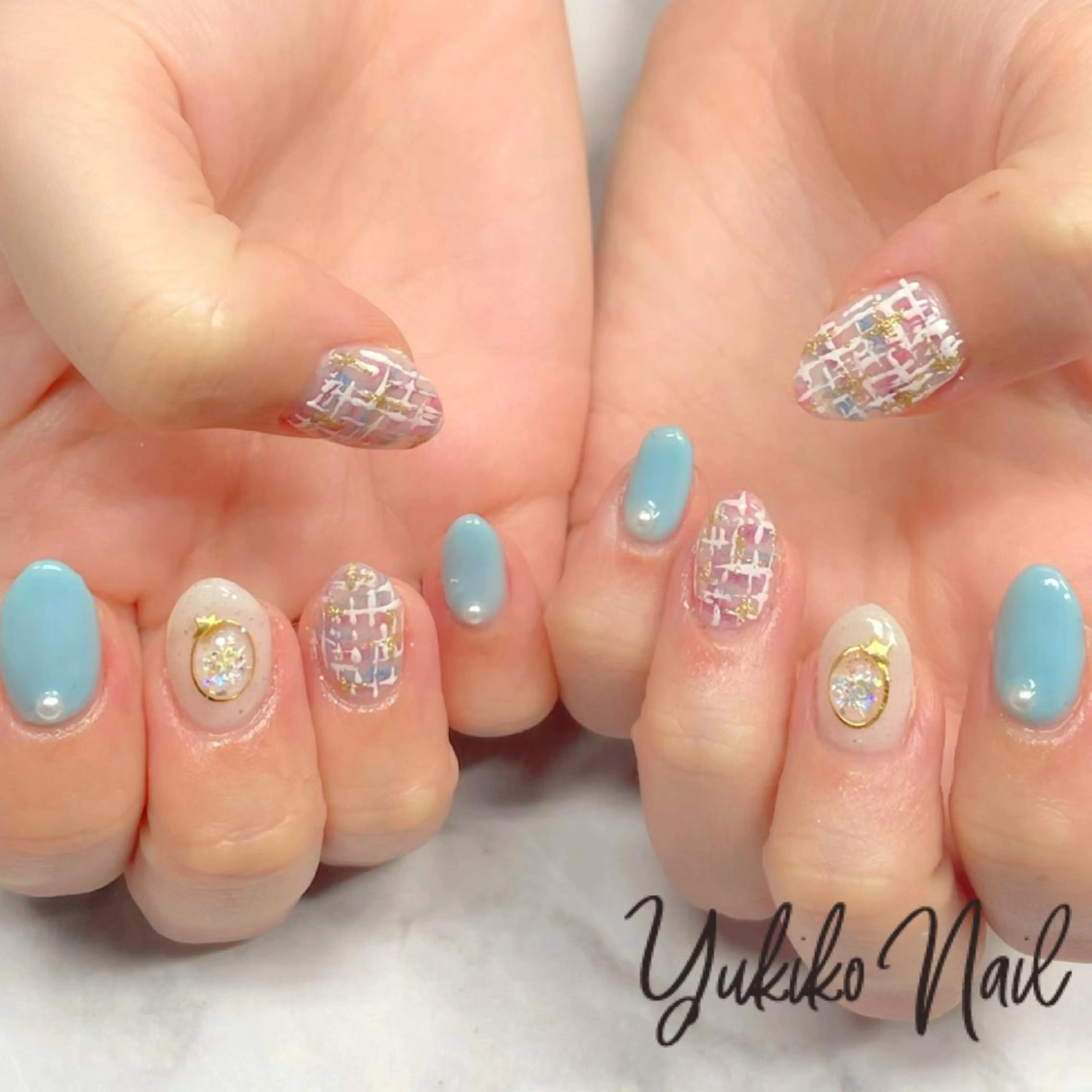 ネイル ツイードネイル ハンドネイル ユキコ ネイルのネイルデザイン