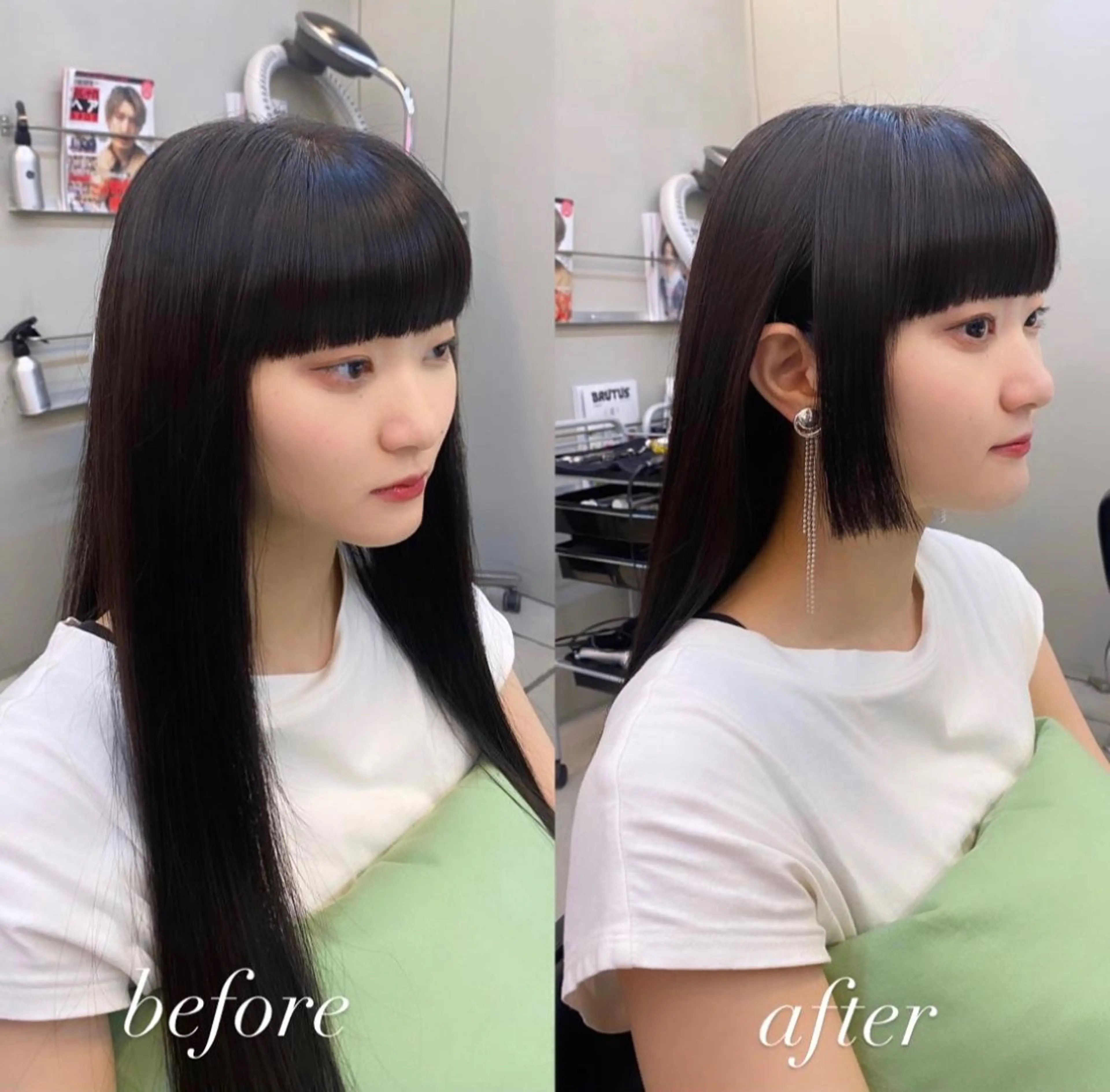 ロング パーマ 伸ばしかけ 縮毛矯正 酸性ストレート ストレートパーマ カット 縮毛矯正 トリートメント 普通の美容室じゃない ‼️/若林のヘアスタイル