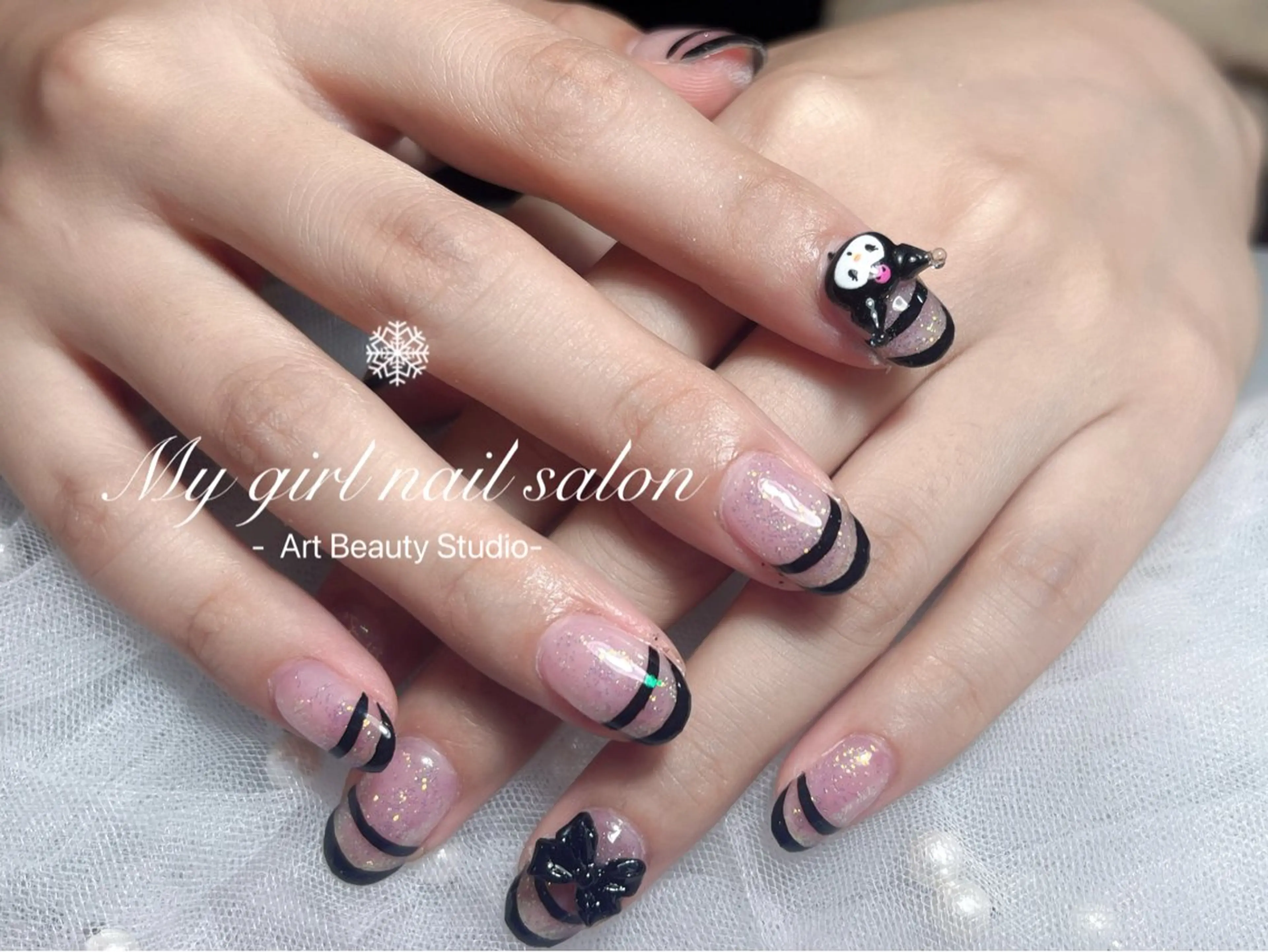 ネイル チークネイル 長さ出し ジェルネイル マグネットネイル 持ち込み My Girl nailsalonのネイルデザイン