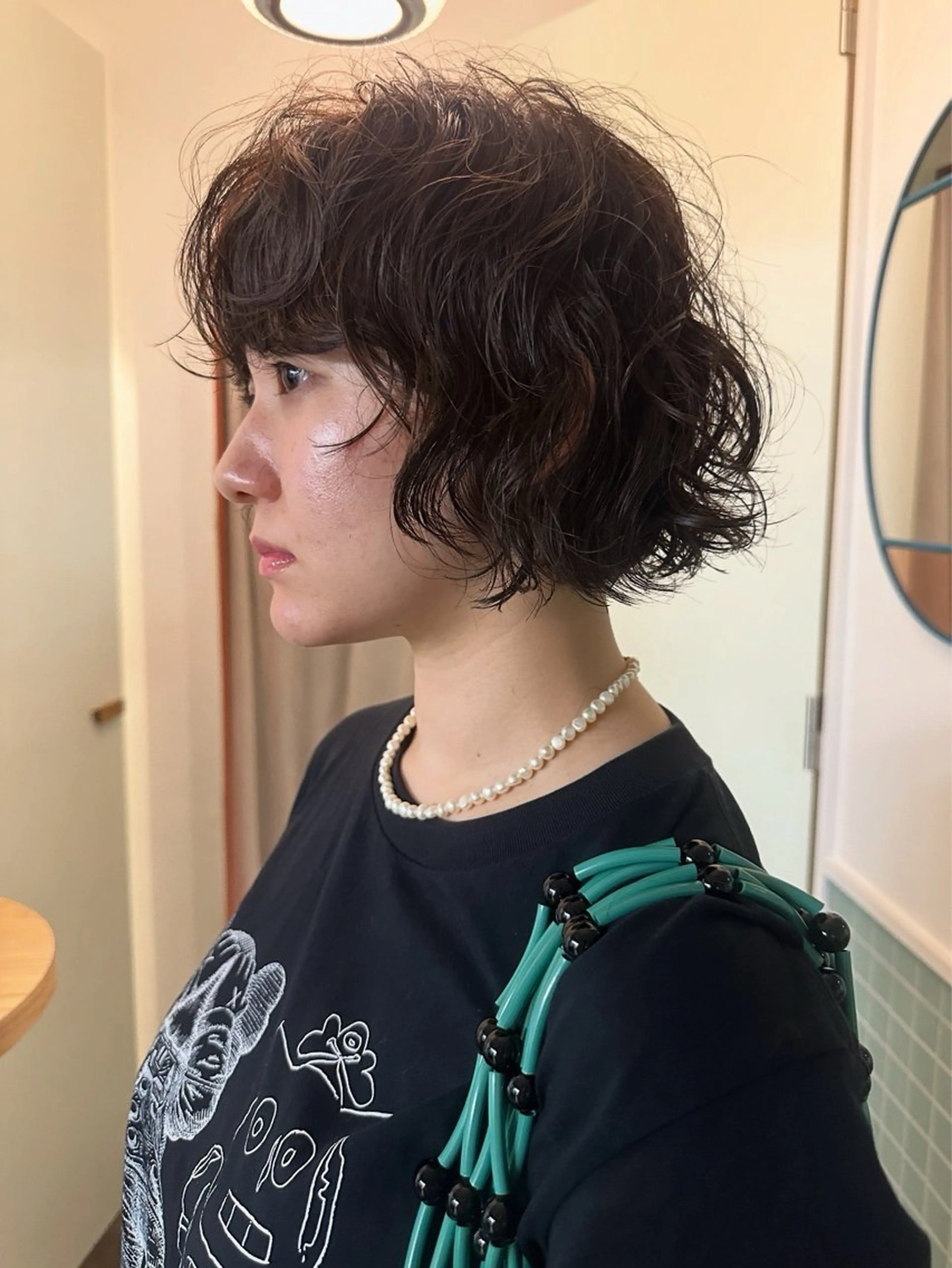 ショート カラー パーマ カット ヘアカラー パーマ ボブ/レイヤー/ケア パーマ/リュウタのヘアスタイル