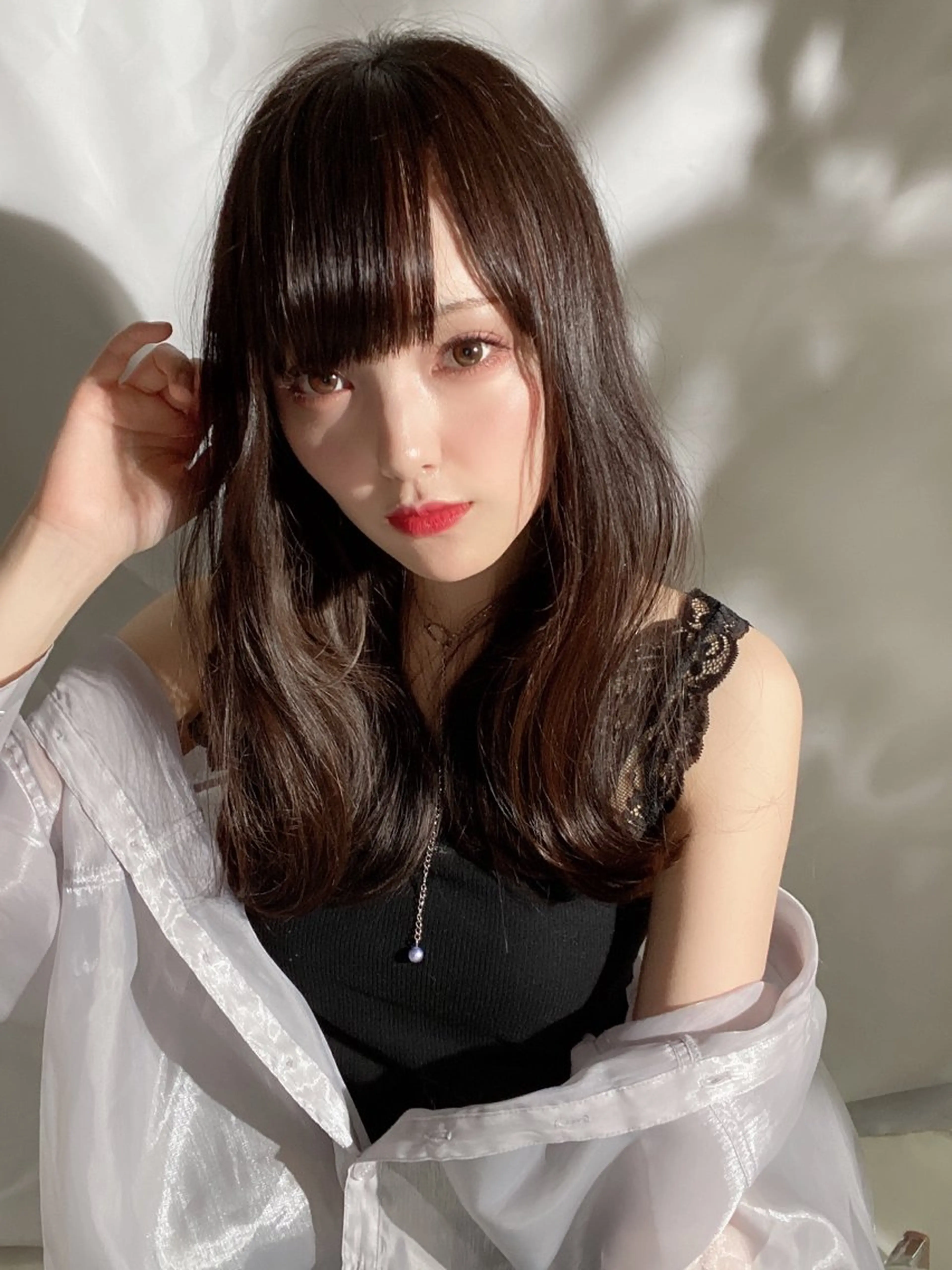 ミディアム カラー カット ヘアカラー トリートメント 新宿✨顔周りカット 韓国ヘア/坂本亜裟海のヘアスタイル