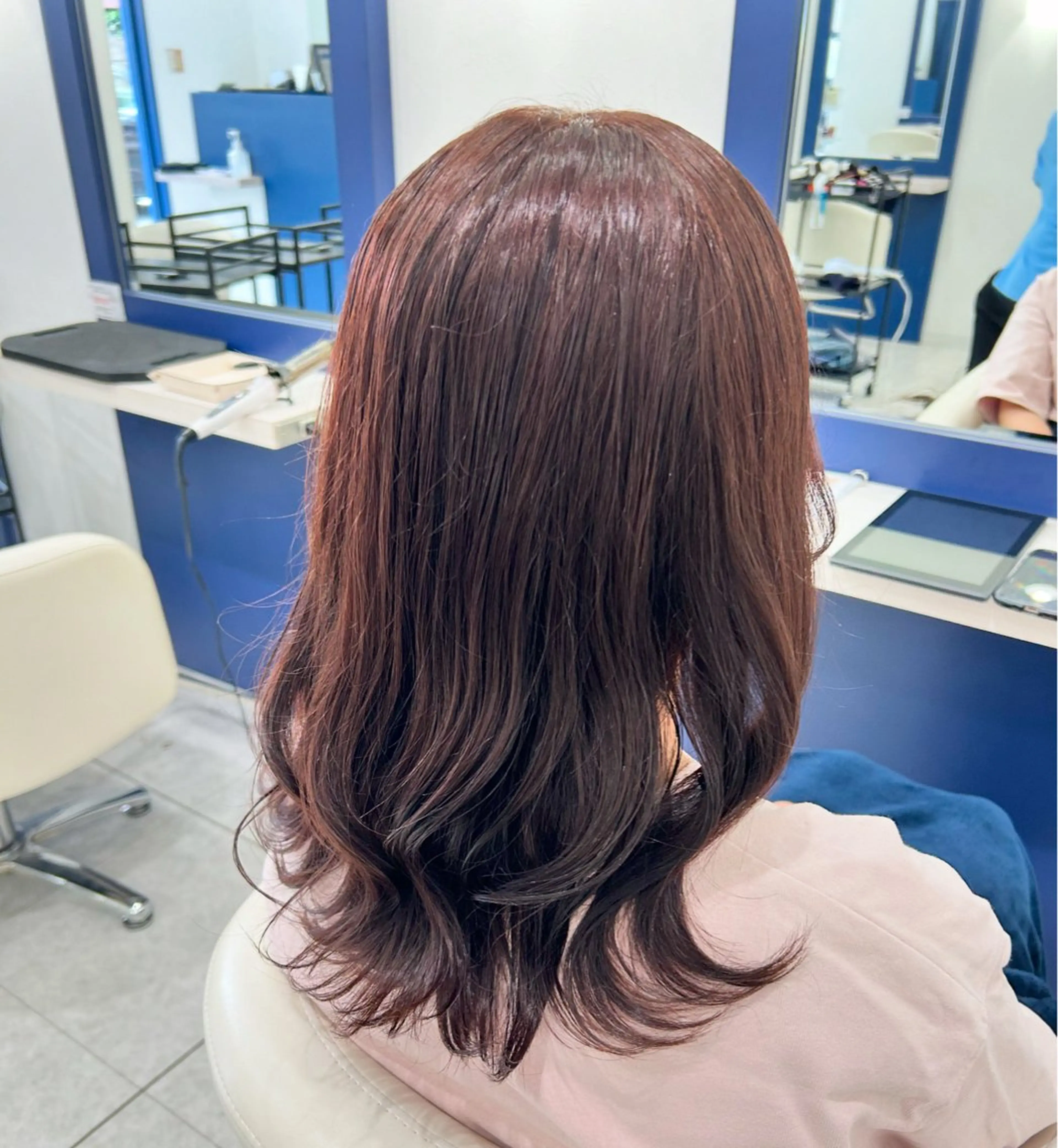 セミロング カラー ブラウンカラー ピンクカラー ピンクブラウン 💎Eleanor ニイナ💎のヘアスタイル