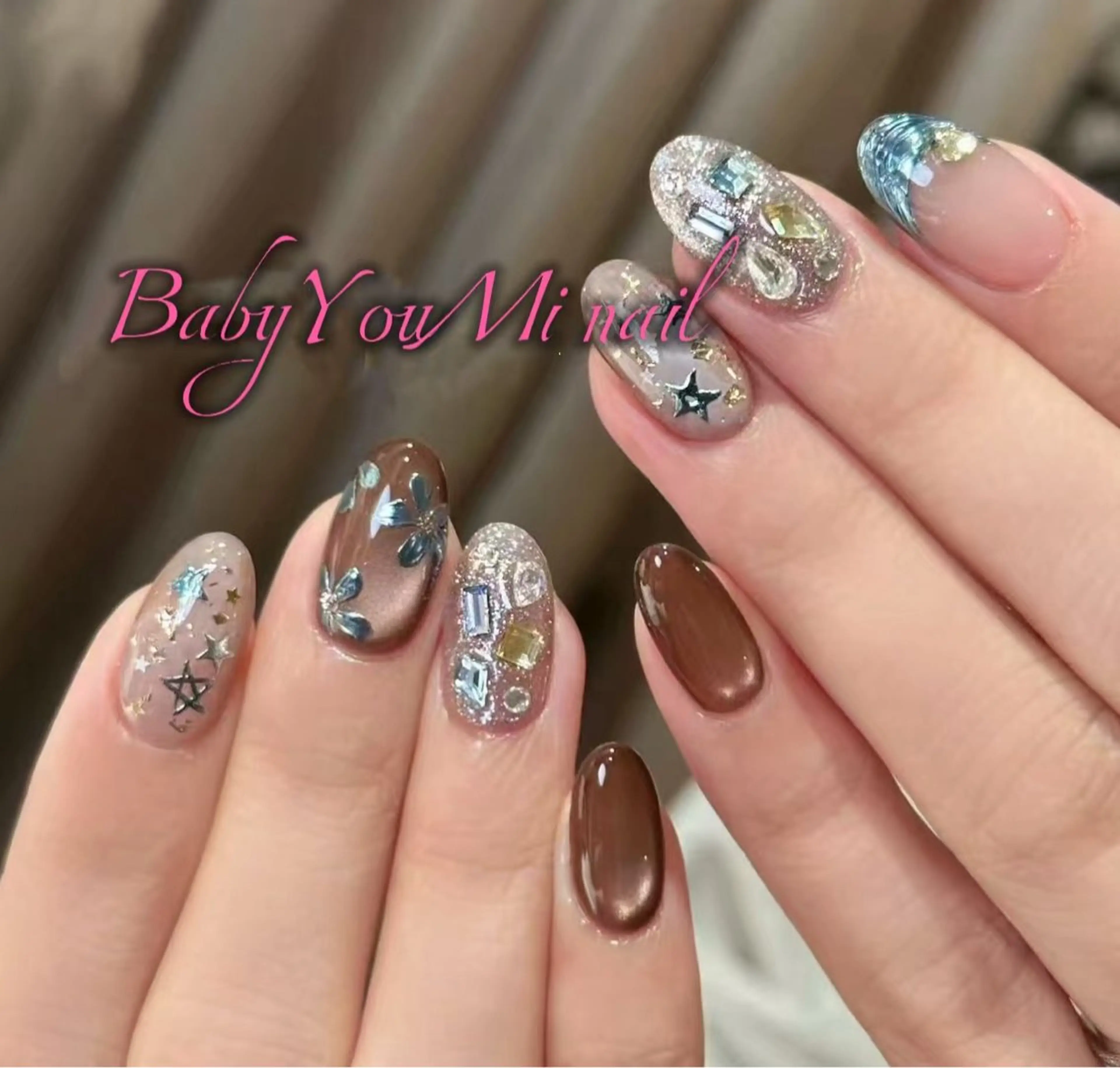ネイル オーロラネイル 成人式 フットネイル フレンチネイル ジェルネイル ハンドネイル BabyYouMi nailのネイルデザイン