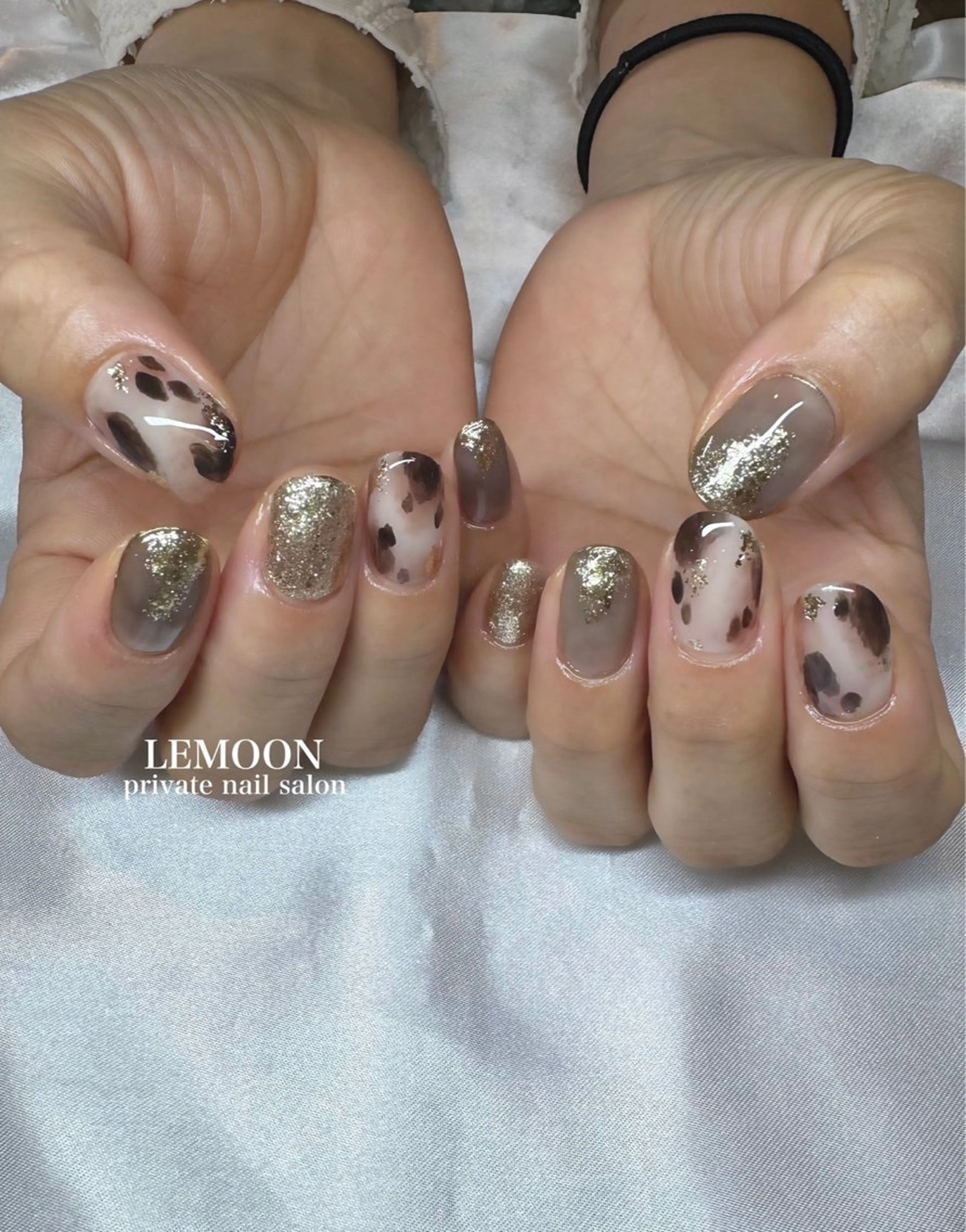 ネイル べっ甲ネイル ホワイト private nail salon　LEMOON所属・nail salon LEMOONのネイルデザイン