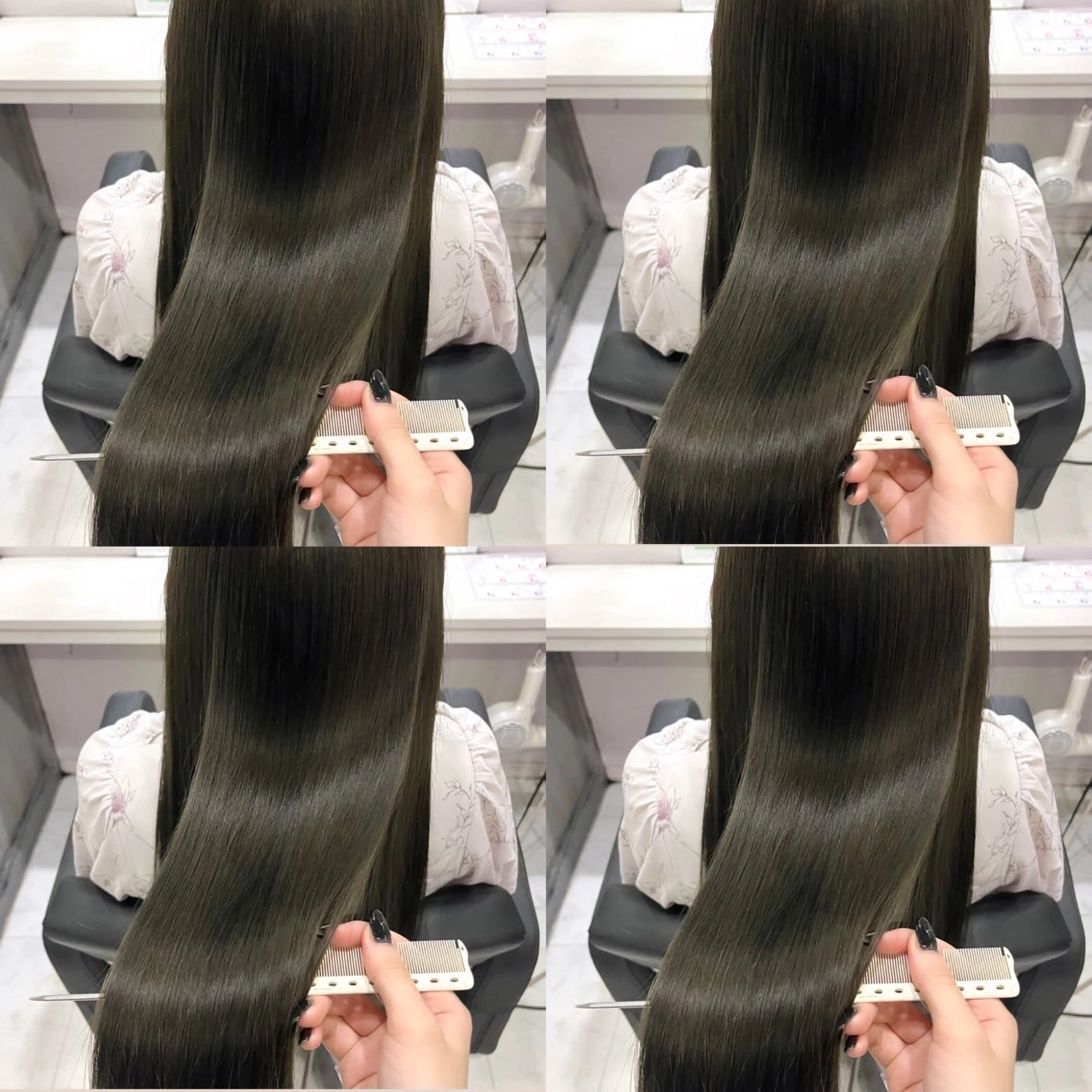 🦋寒色系ワンカラー🦋＋トリートメント＋超音波アイロン✨️【艶髪/オリーブ/グレー/秋葉原】の写真