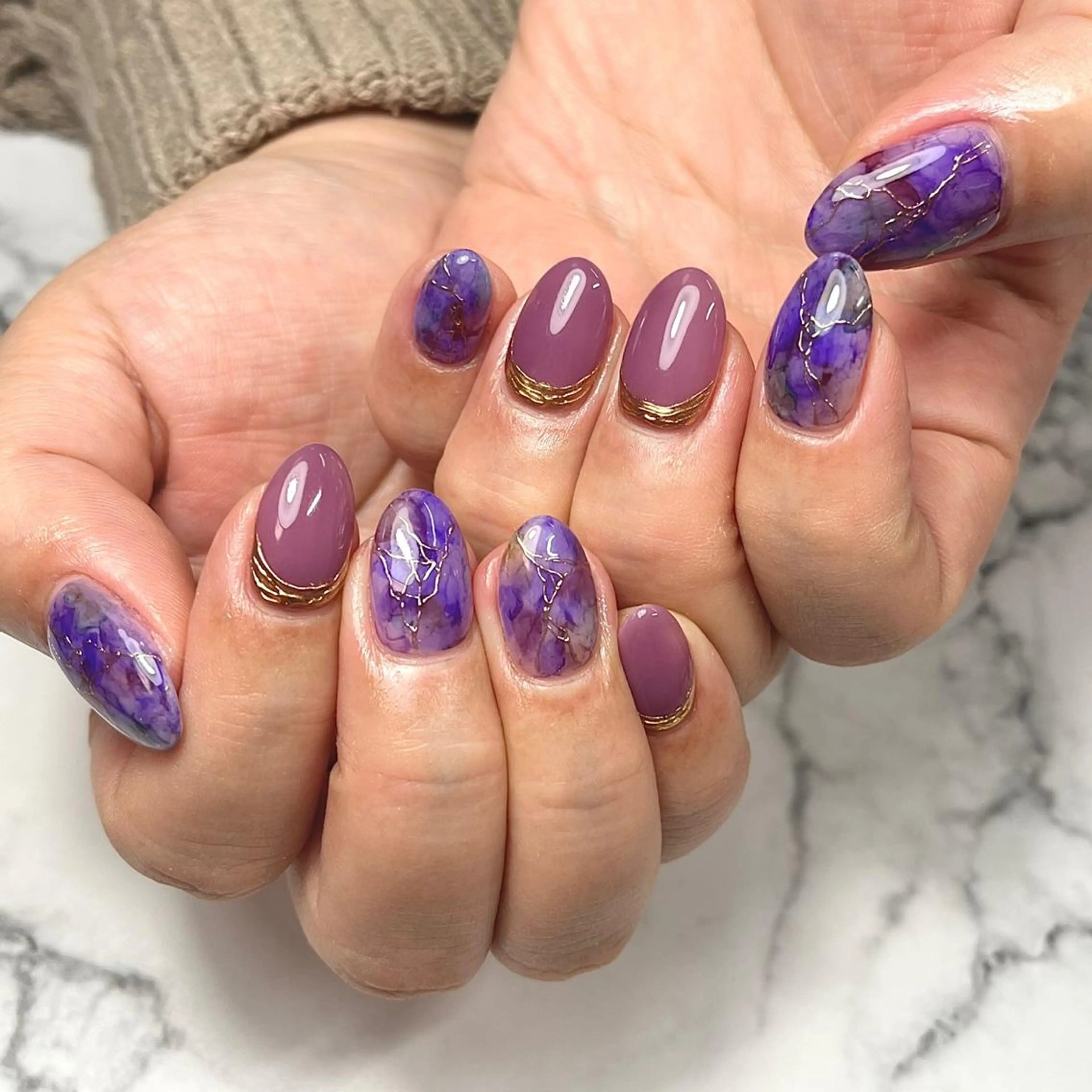 ネイル アートネイル ジェルネイル 氷ネイル・うるうるネイル 韓国ネイル 大理石ネイル(マーブル) ハンドネイル NAIL NOWのネイルデザイン