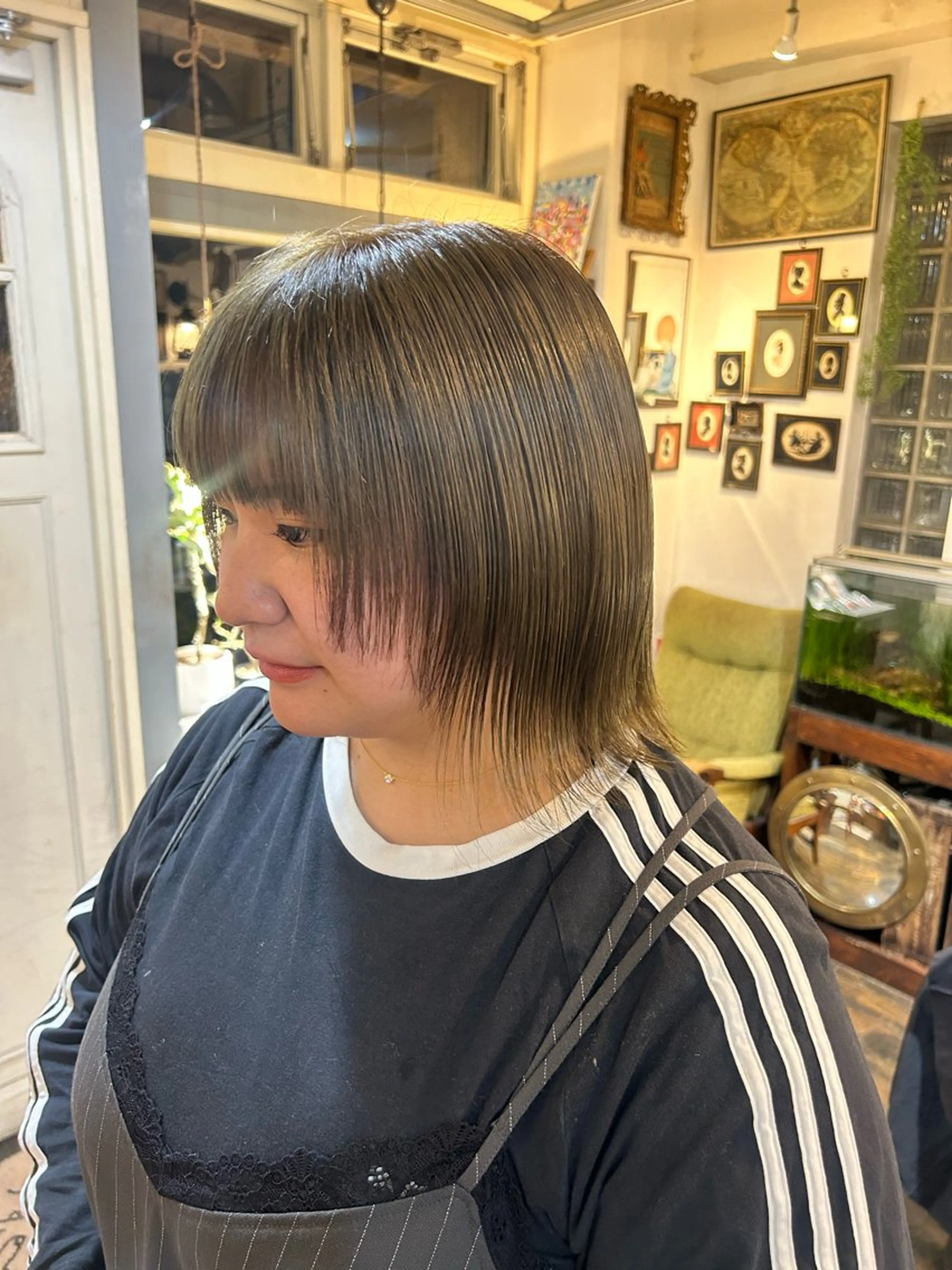 ショート カラー ヘアカラー トリートメント 清水千優/パーマ/透 明感カラー/メンズのヘアスタイル