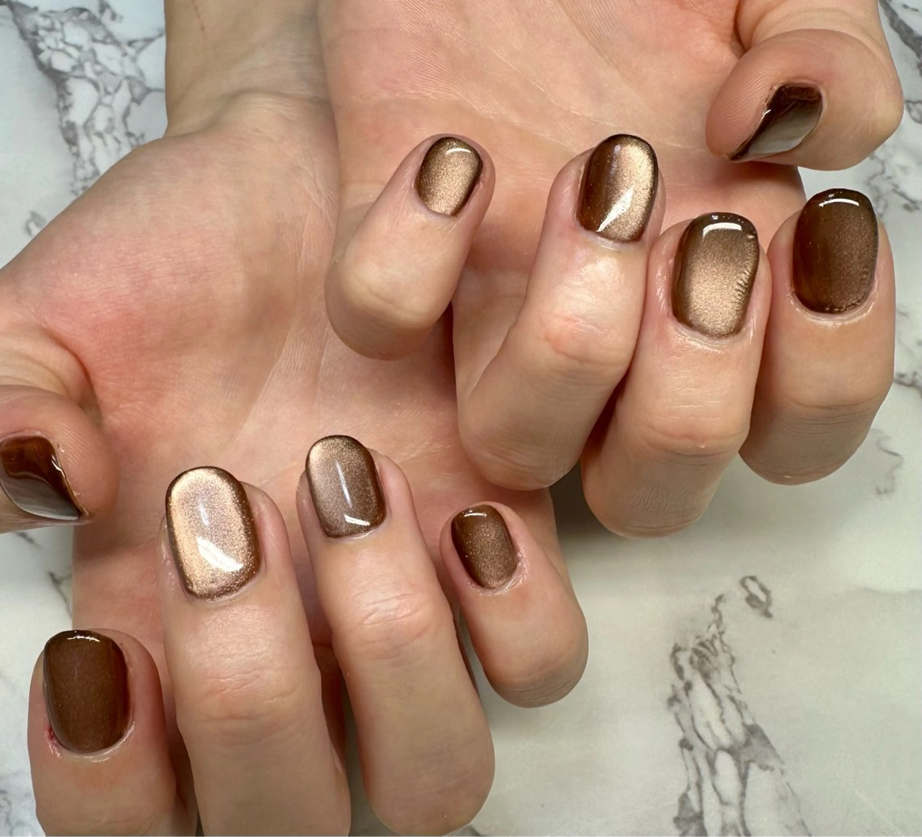 ネイル アニマル柄 チークネイル フレンチネイル ハロウィン キラキラネイル M.N_ nailのネイルデザイン