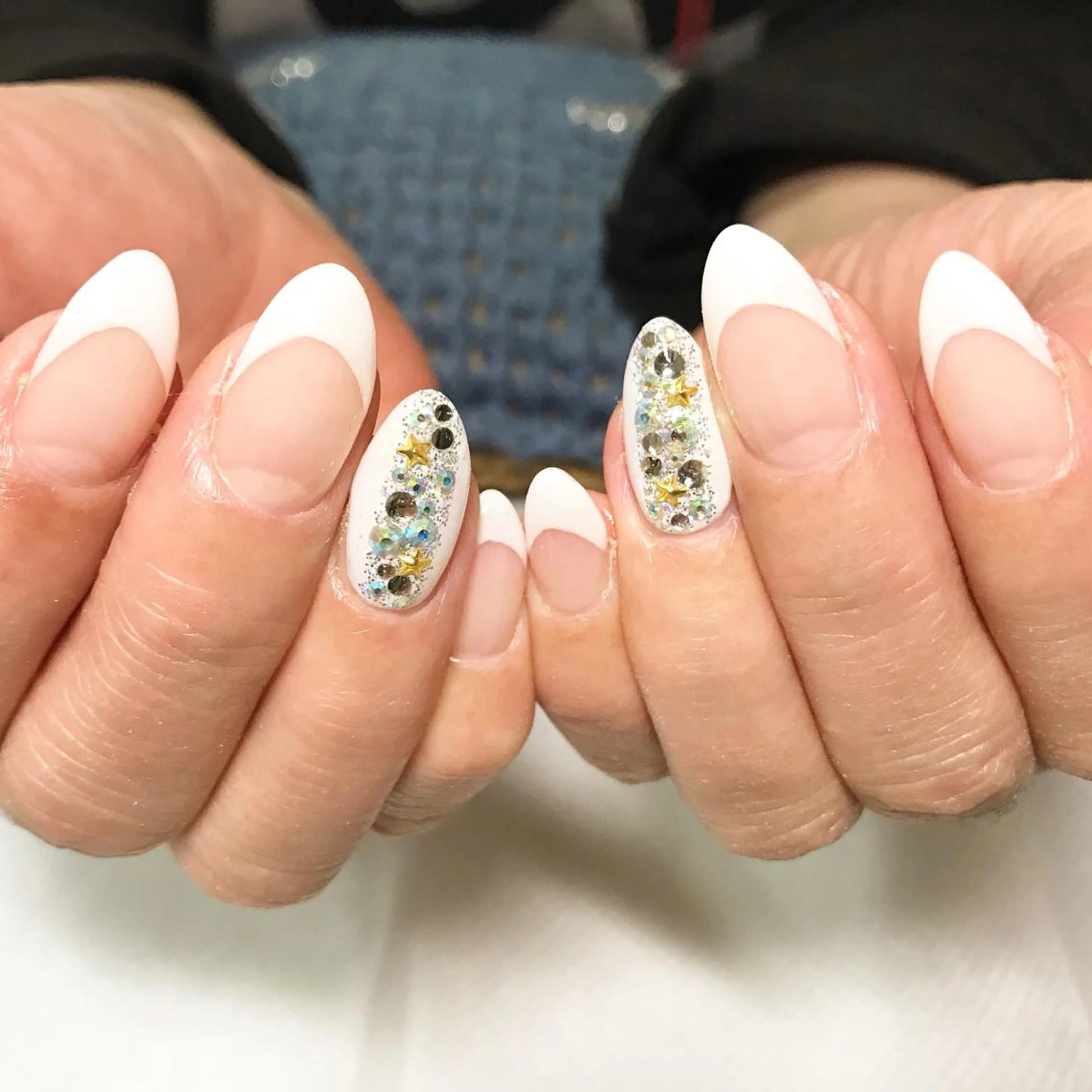 ネイル フットネイル フレンチネイル シンプルネイル 春ネイル ストーンネイル ネイル フフラ所属・nail fufla ♡yamane♡のネイルデザイン