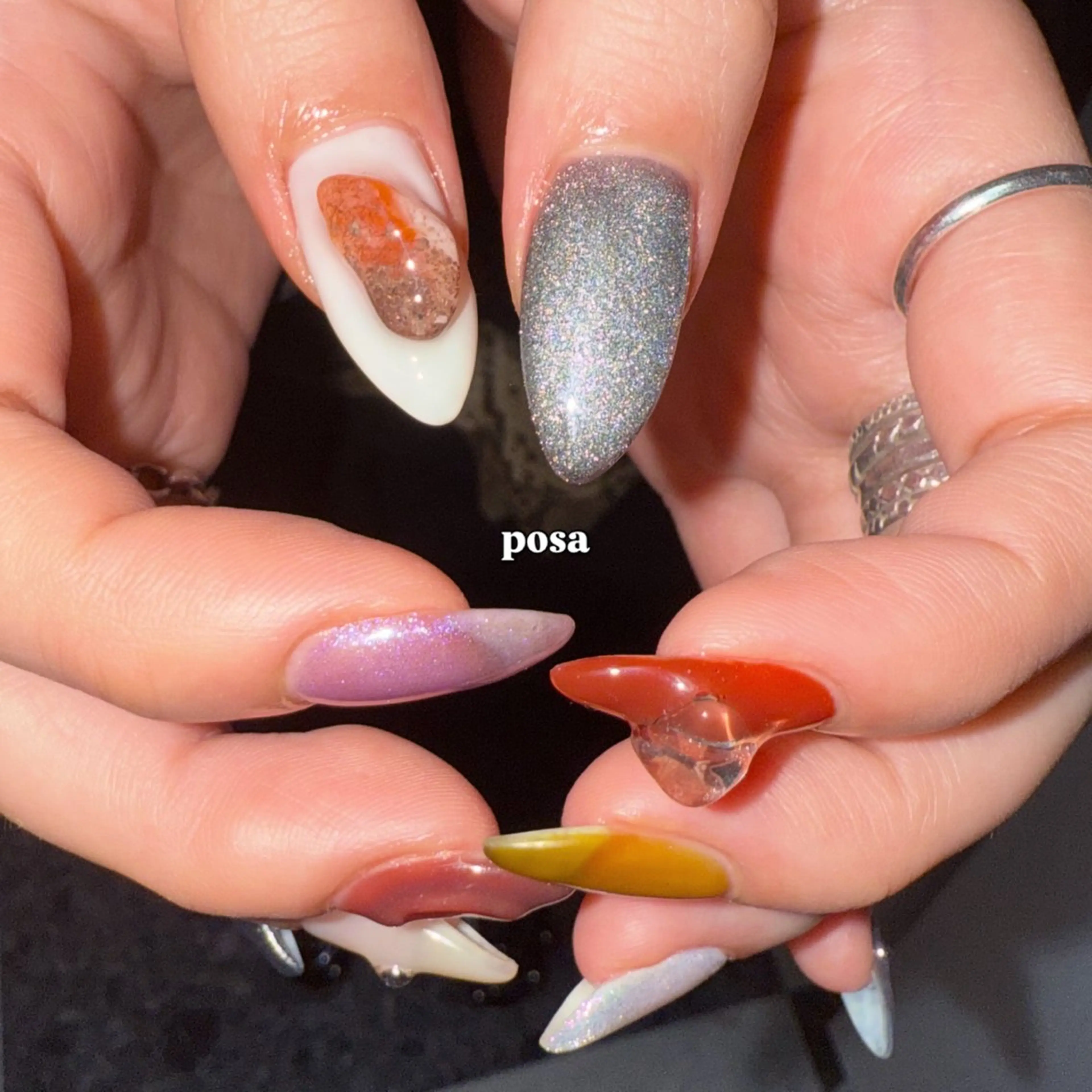 ネイル アートネイル ニュアンスネイル シンプルネイル ハンドネイル posa nail モエミのネイルデザイン