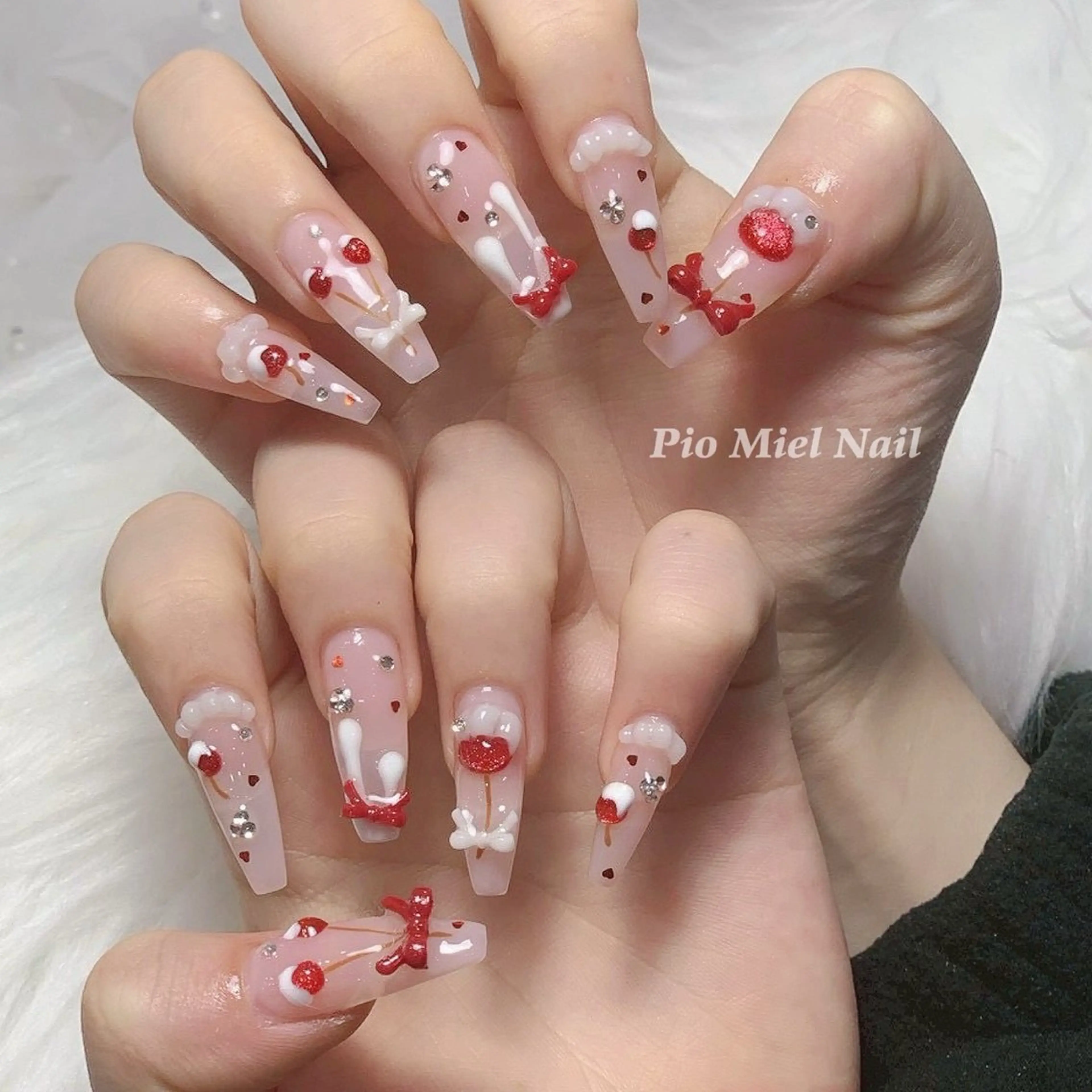 ネイル ハンドネイル HANA 長さだしのネイルデザイン