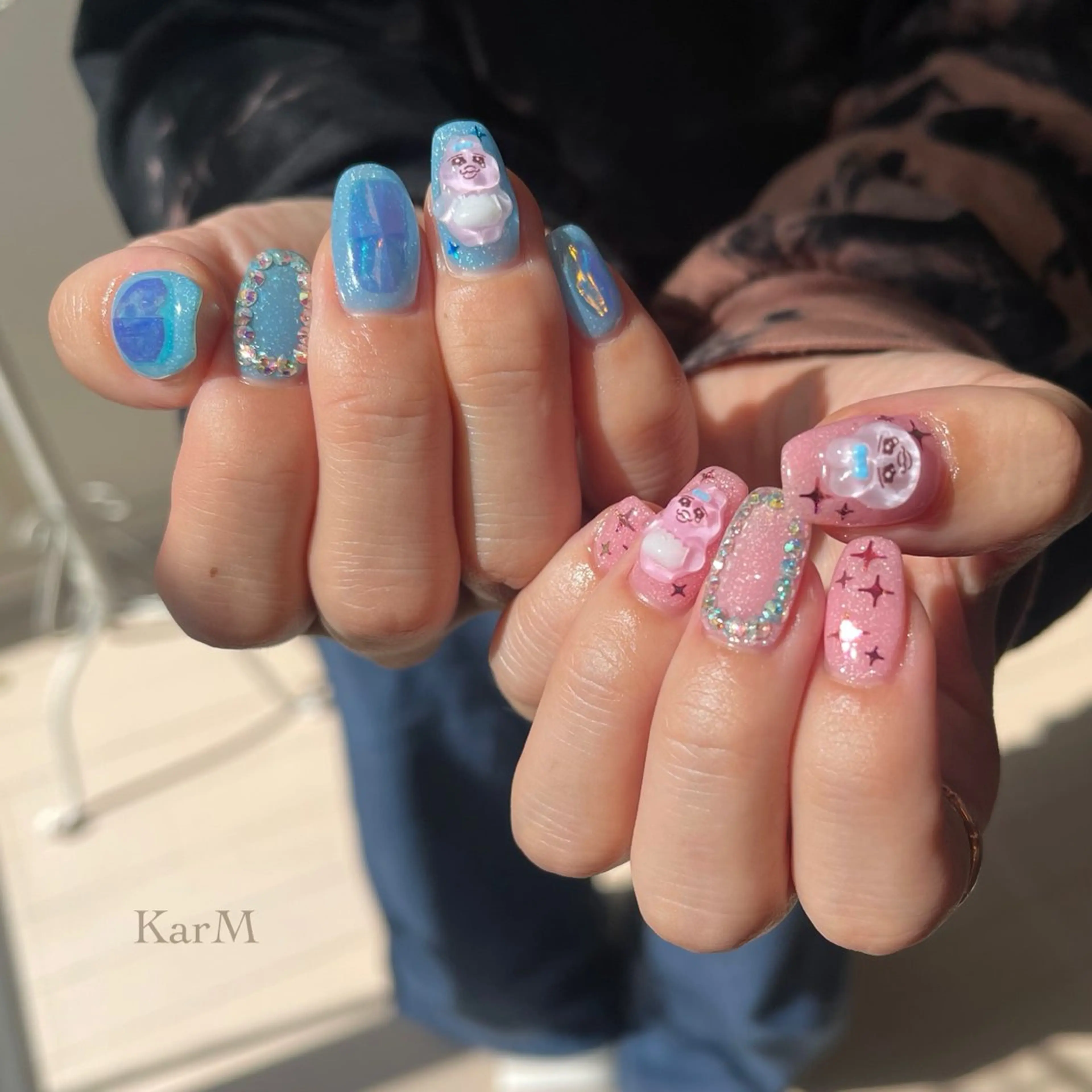 ネイル オーロラネイル チークネイル フットネイル フレンチネイル 韓国ネイル ハンドネイル ogino karinのネイルデザイン