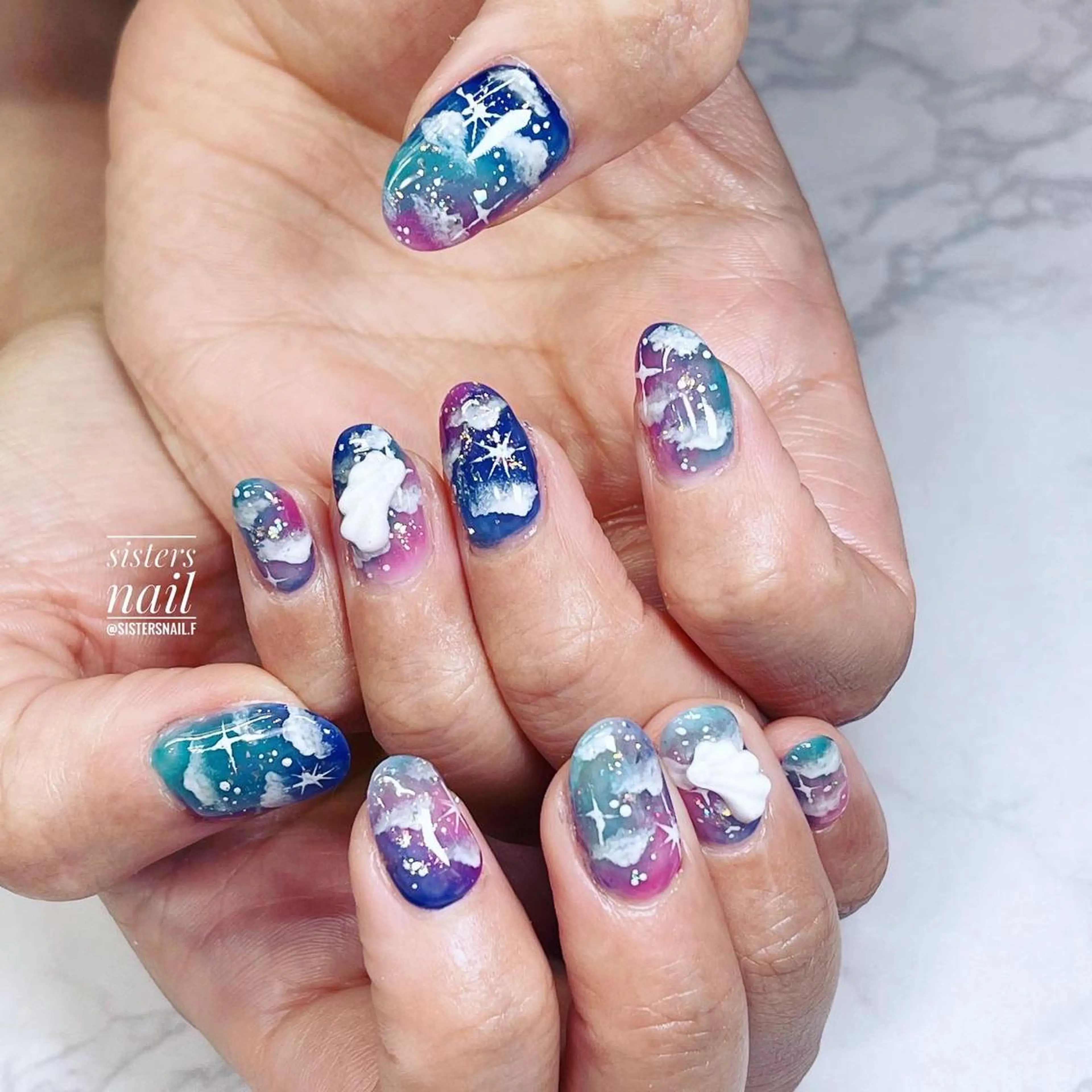 ネイル アートネイル 夏ネイル sisters nail.fのネイルデザイン