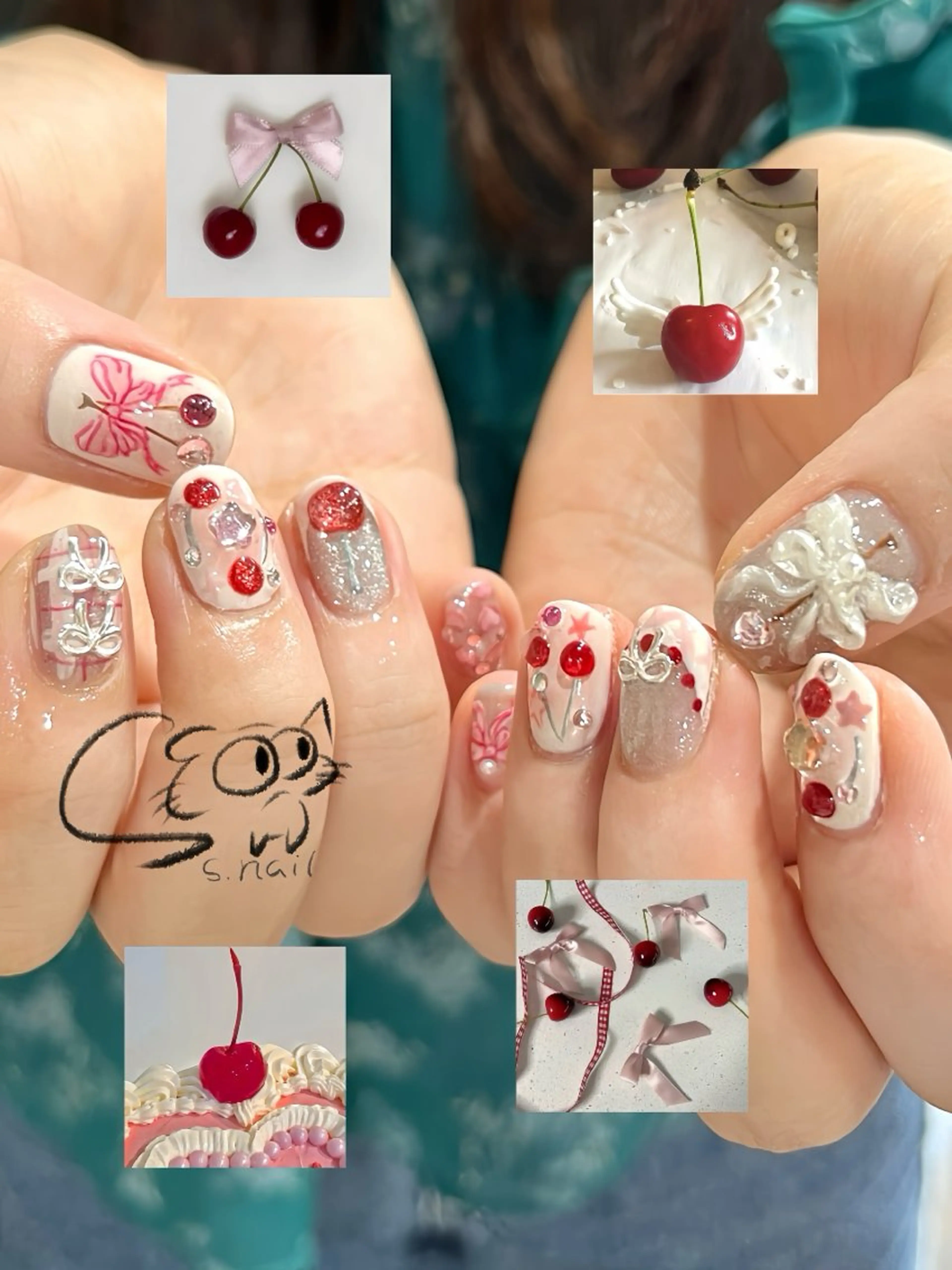 ネイル チークネイル フレンチネイル グラデーション マグネットネイル ワンカラーネイル ハンドネイル S.nail所属・S.nail _のネイルデザイン