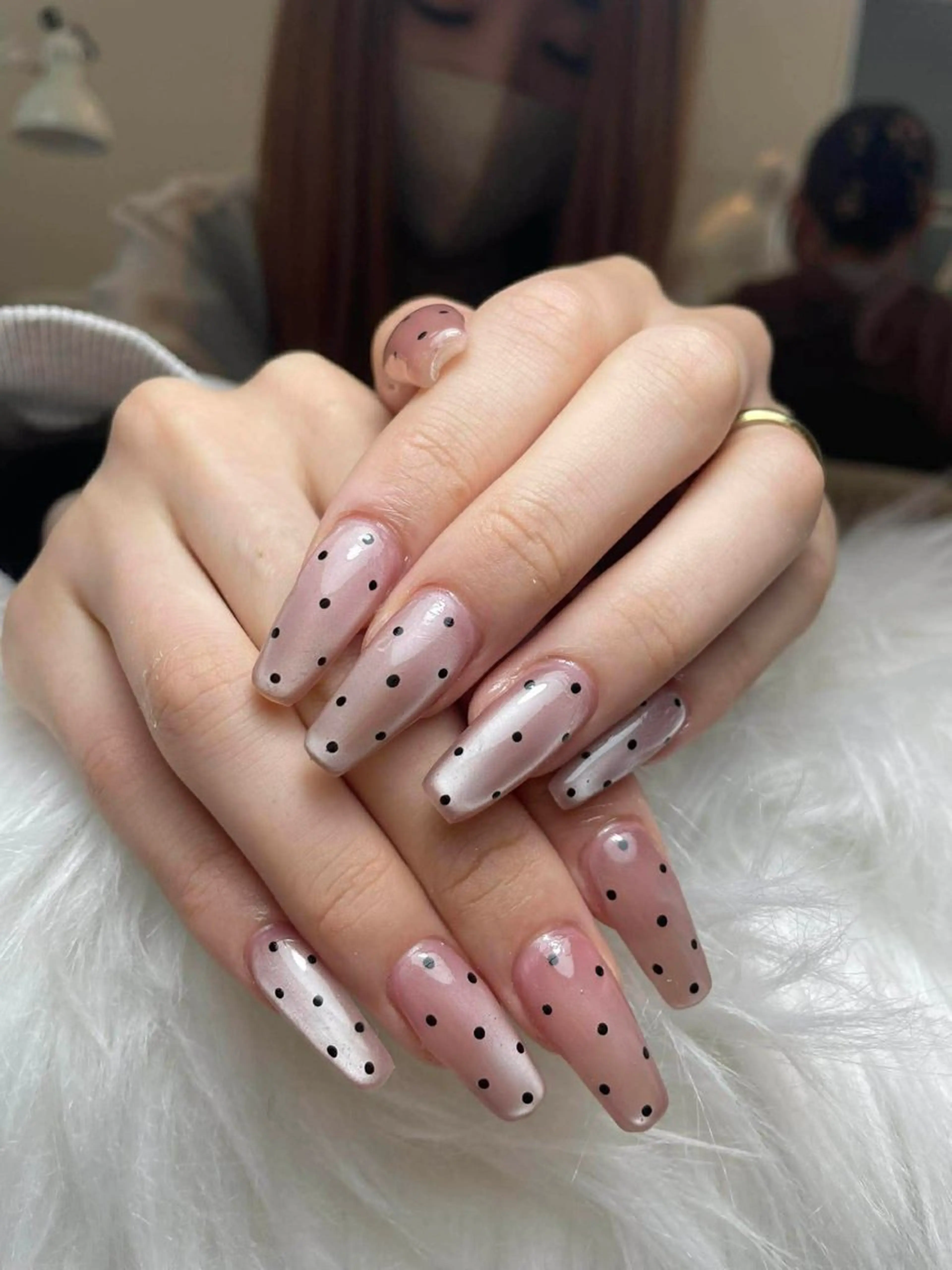 ネイル フレンチネイル ジェルネイル ガーリー 韓国ネイル ロングネイル ハンドネイル NieNail Nezukoのネイルデザイン