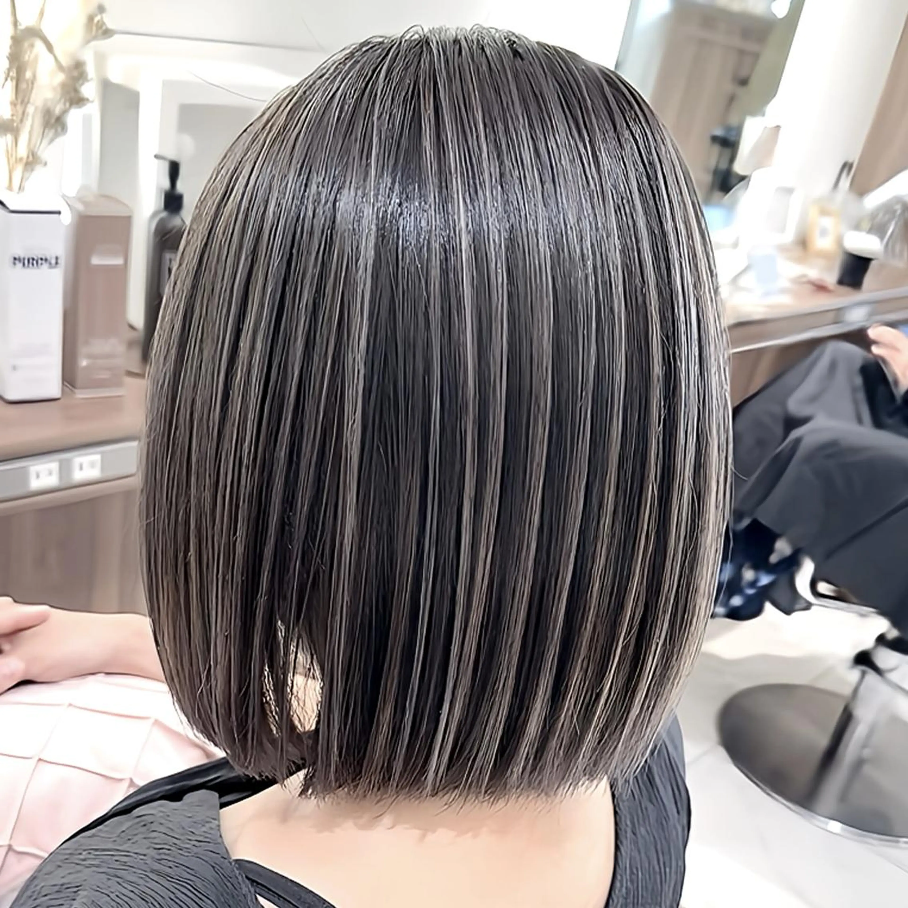 セミロング カラー ハイライトカラー ハイライト 髪質改善 ヘアカラー ＡＳＨ 大宮のヘアスタイル
