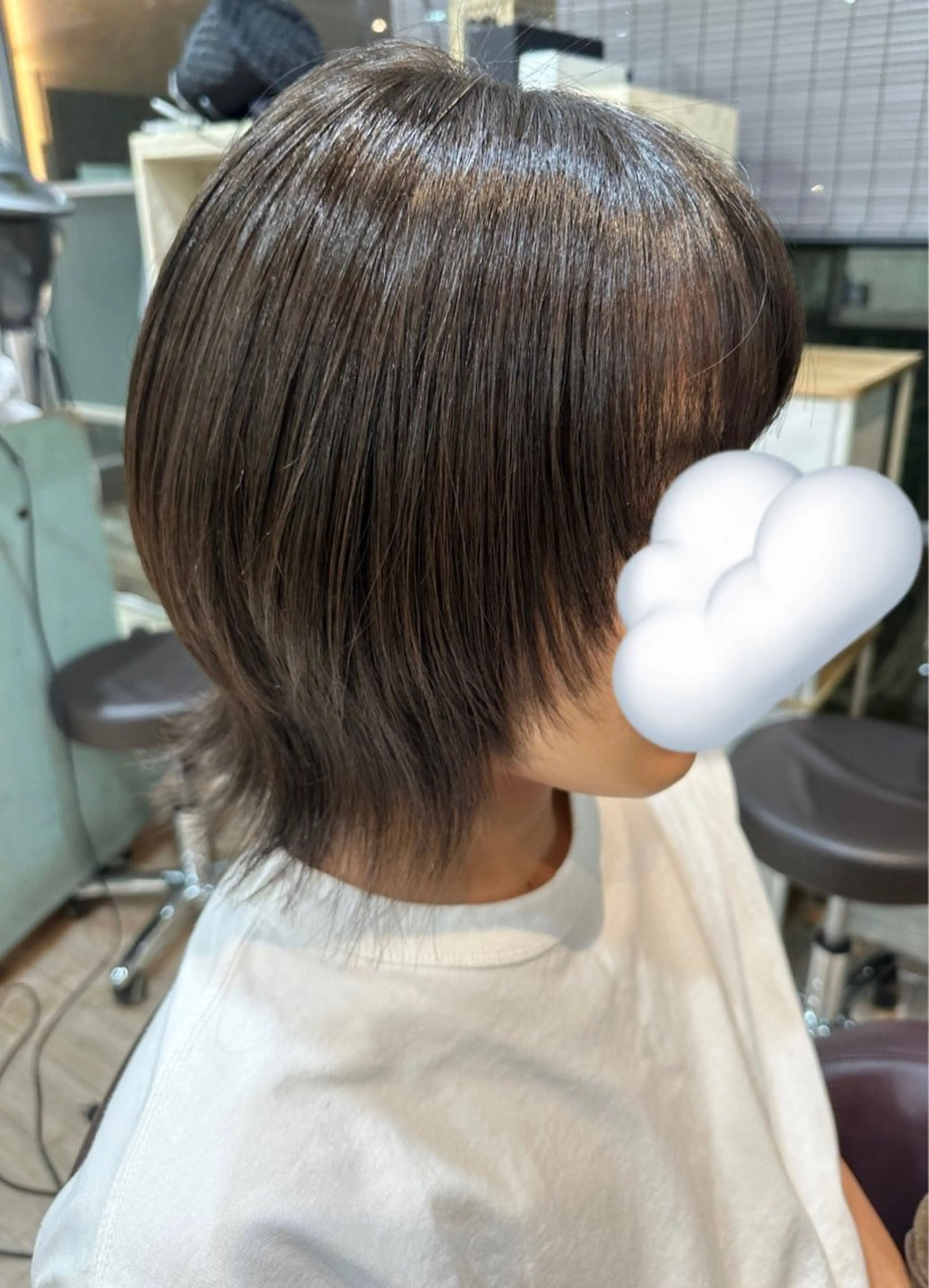 ミディアム ウルフカット カット ヘアカラー ツヤ髪質改善 💜れいな💜のヘアスタイル