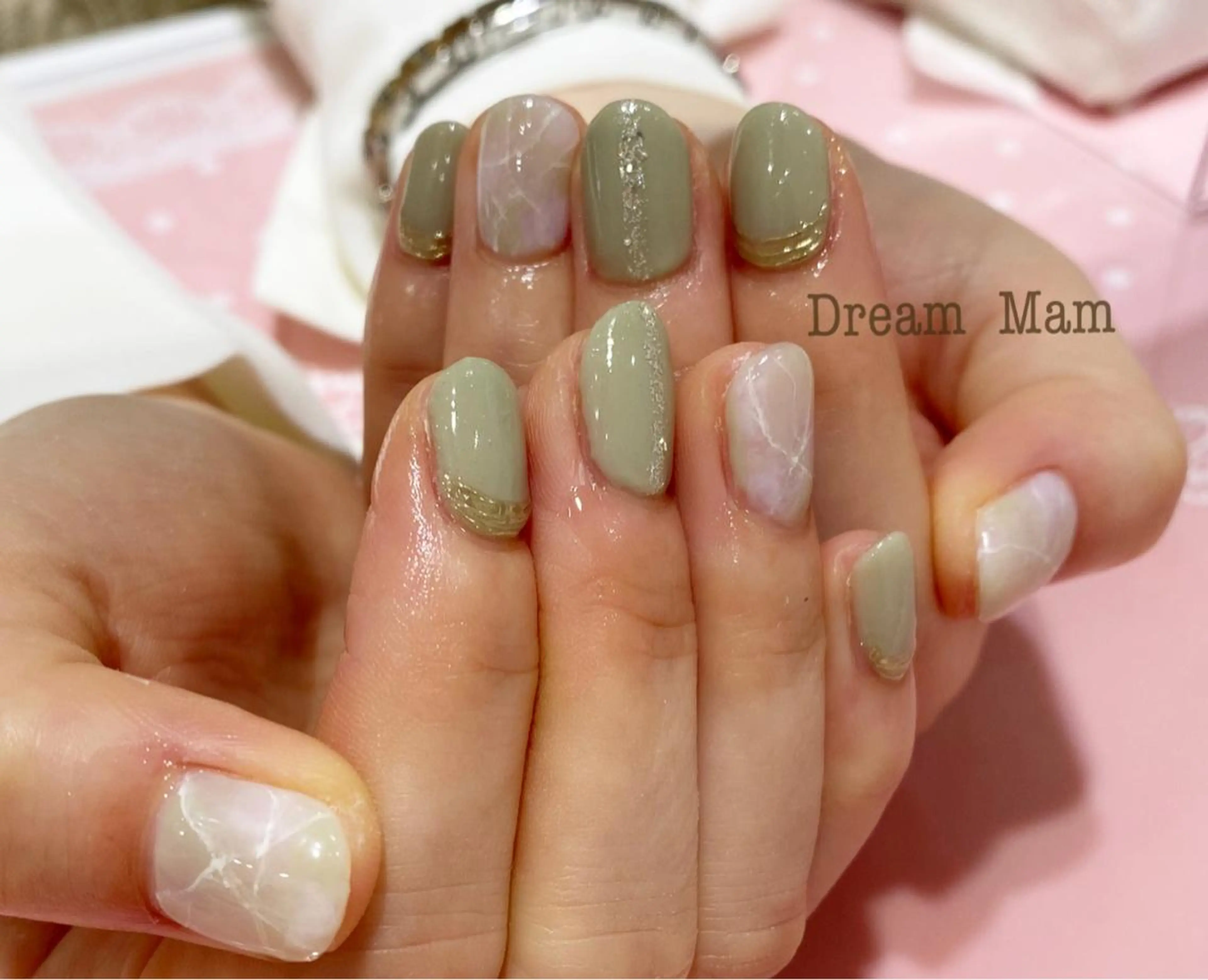 ショート ネイル 大理石ネイル(マーブル) Nail Salon Ｄream Mamのネイルデザイン