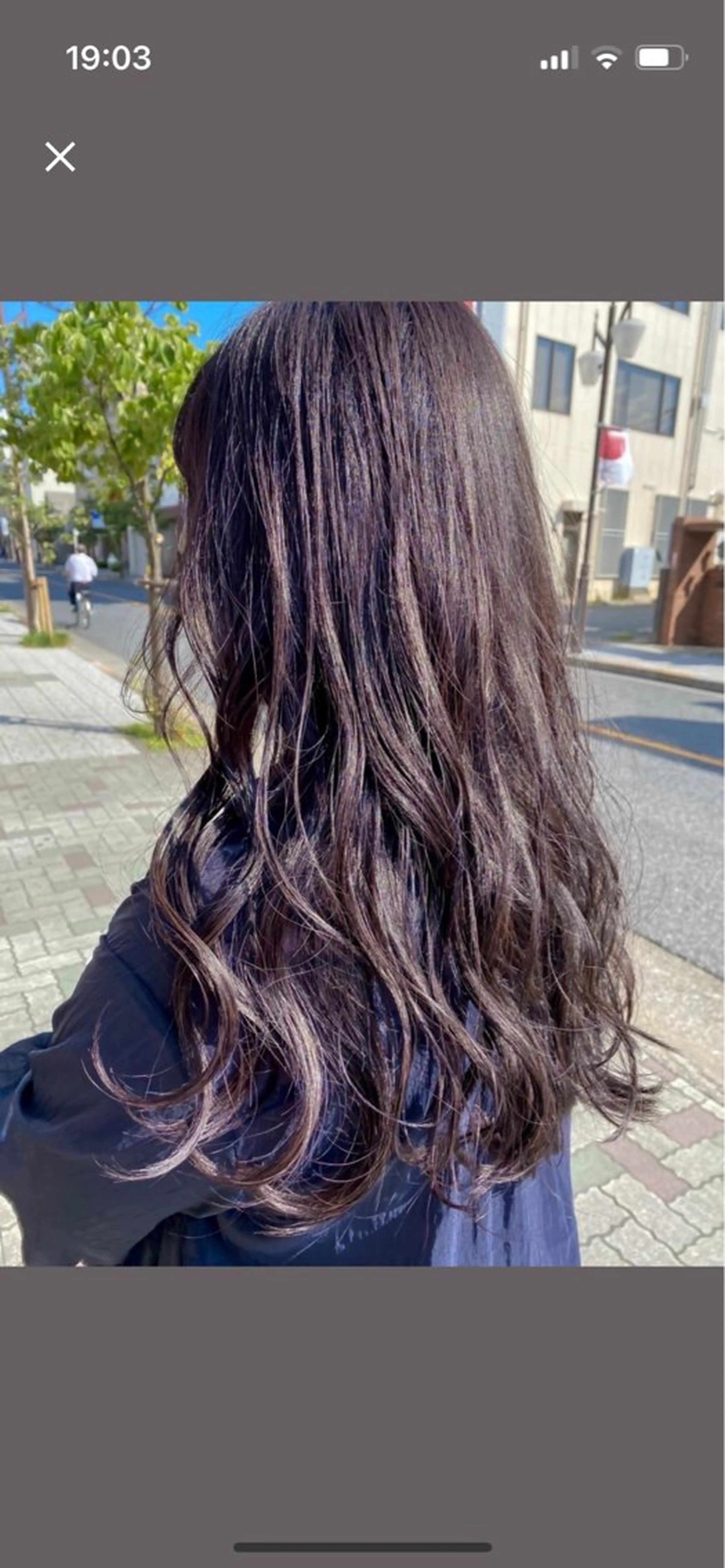 ロング ヘアカラー 柔らかい縮毛矯正 ＋艶感山根のヘアスタイル