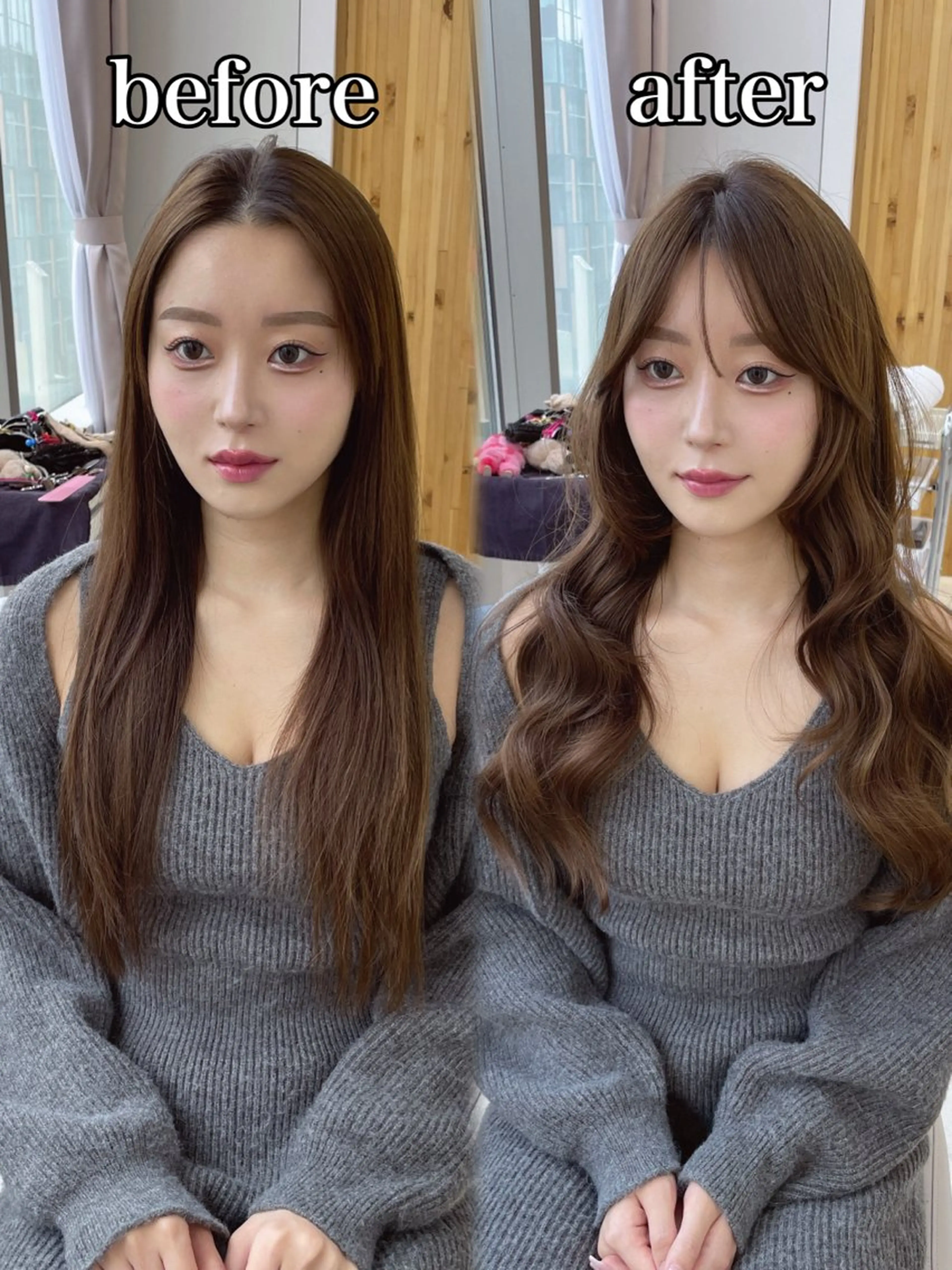 ロング カット ヘアカラー トリートメント 顔周り/透明感カラー /韓国ヘア/TAKUのヘアスタイル