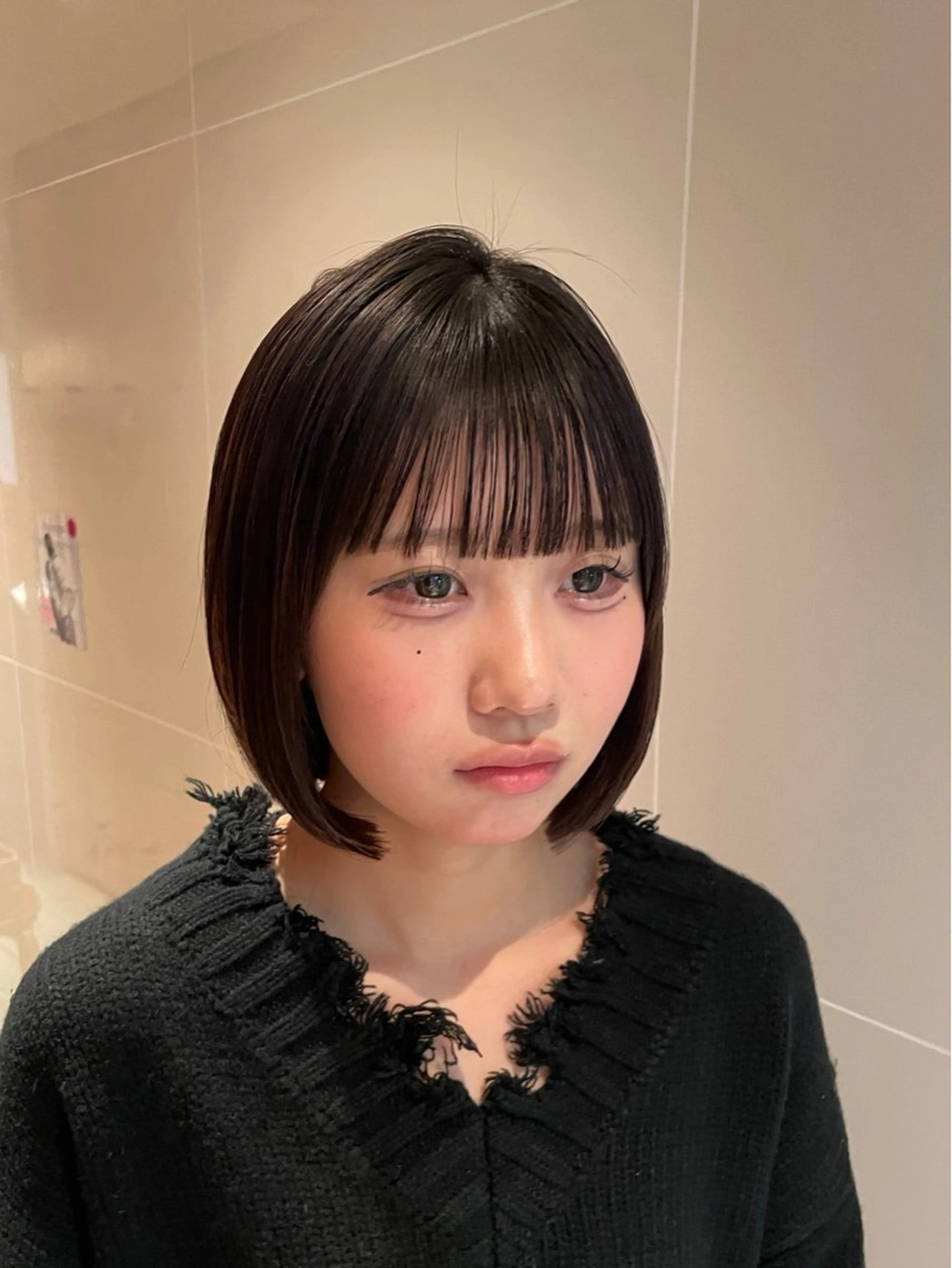 ショート パーマ ボブ 縮毛矯正 カット 縮毛矯正 トリートメント 縮毛矯正/レイヤー 🌙児玉光瑠のヘアスタイル