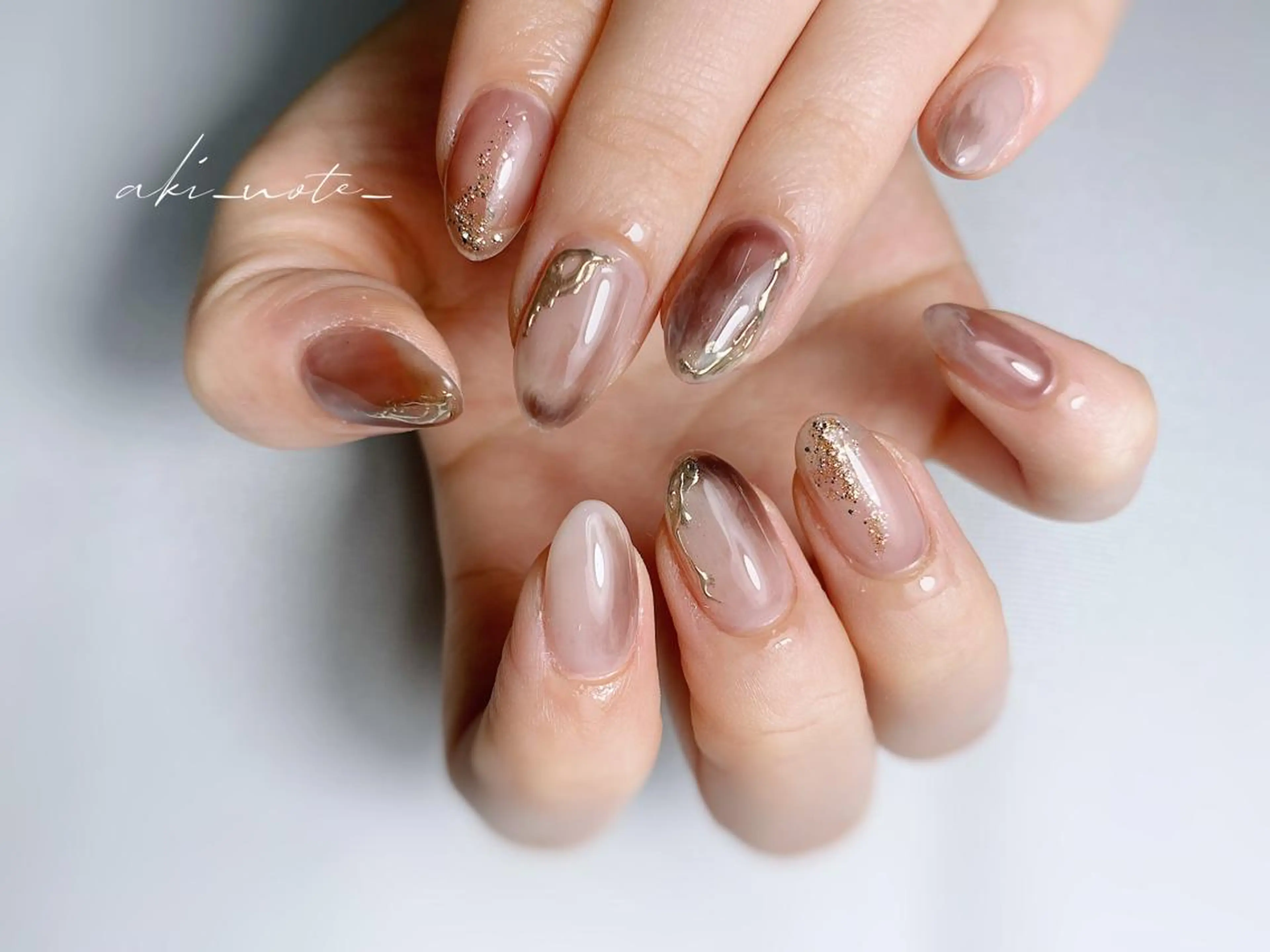 ネイル ニュアンスネイル ハンドネイル フットネイル GRANDE大須 栄/店長 aki🌙のネイルデザイン