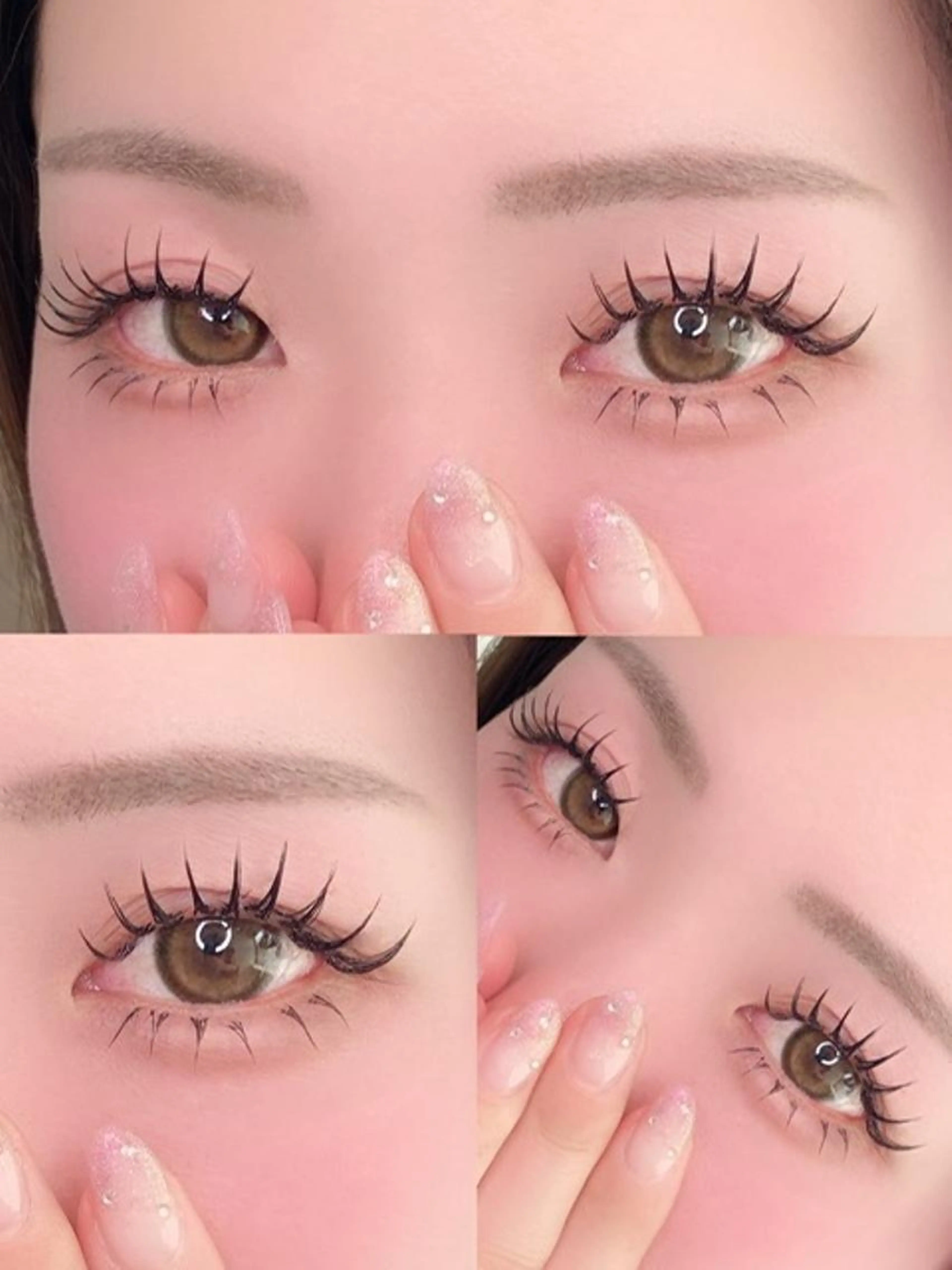 上下マツエク🤍上フラットラッシュ100本🎀下30本🎀LED変更1100円　Lカールあり♡オフコーティング込♡の写真