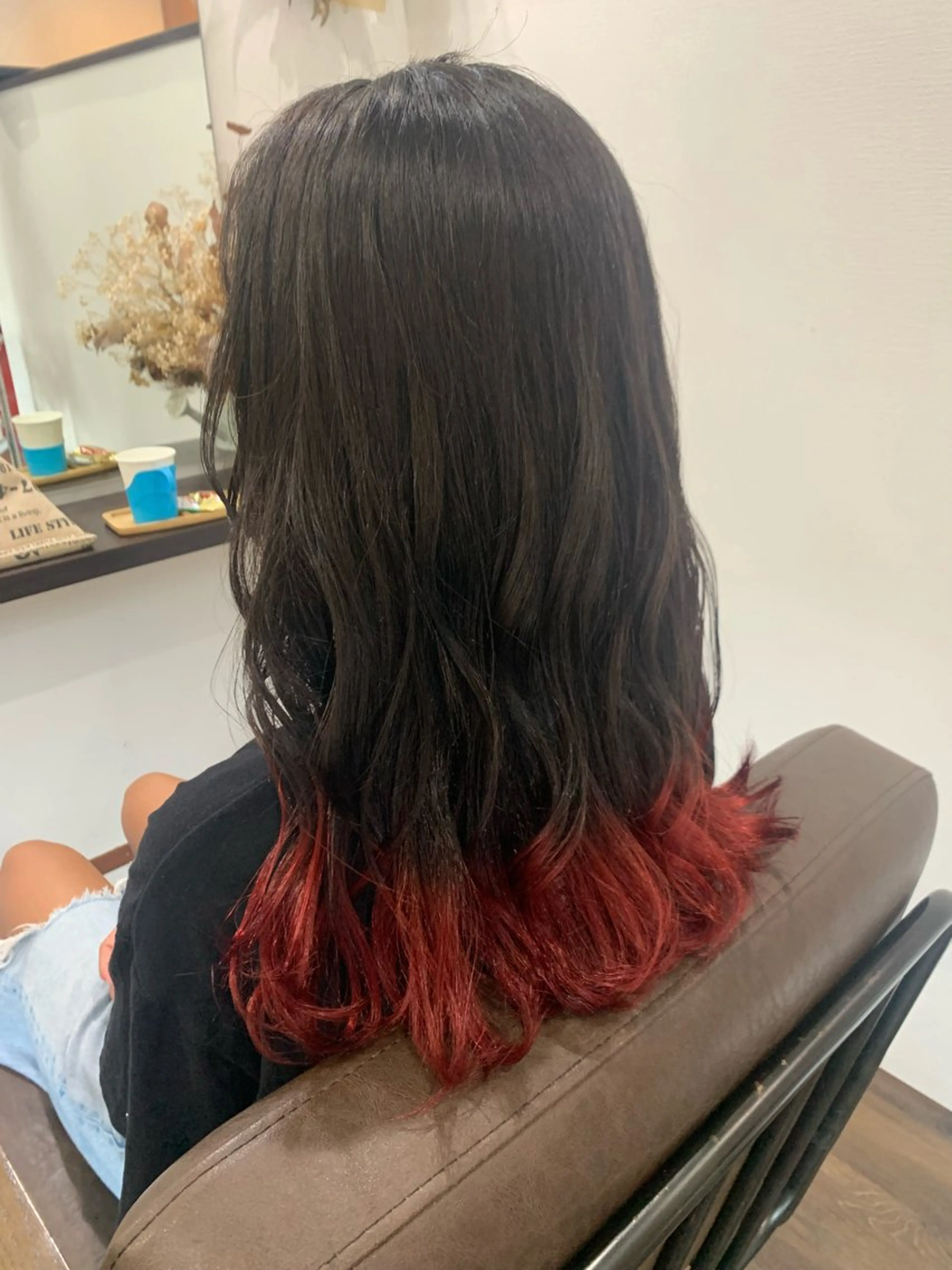 カラー キッズ ブリーチ レッドカラー ヘアカラー hair Libra所属・ヘアー リブラのヘアスタイル