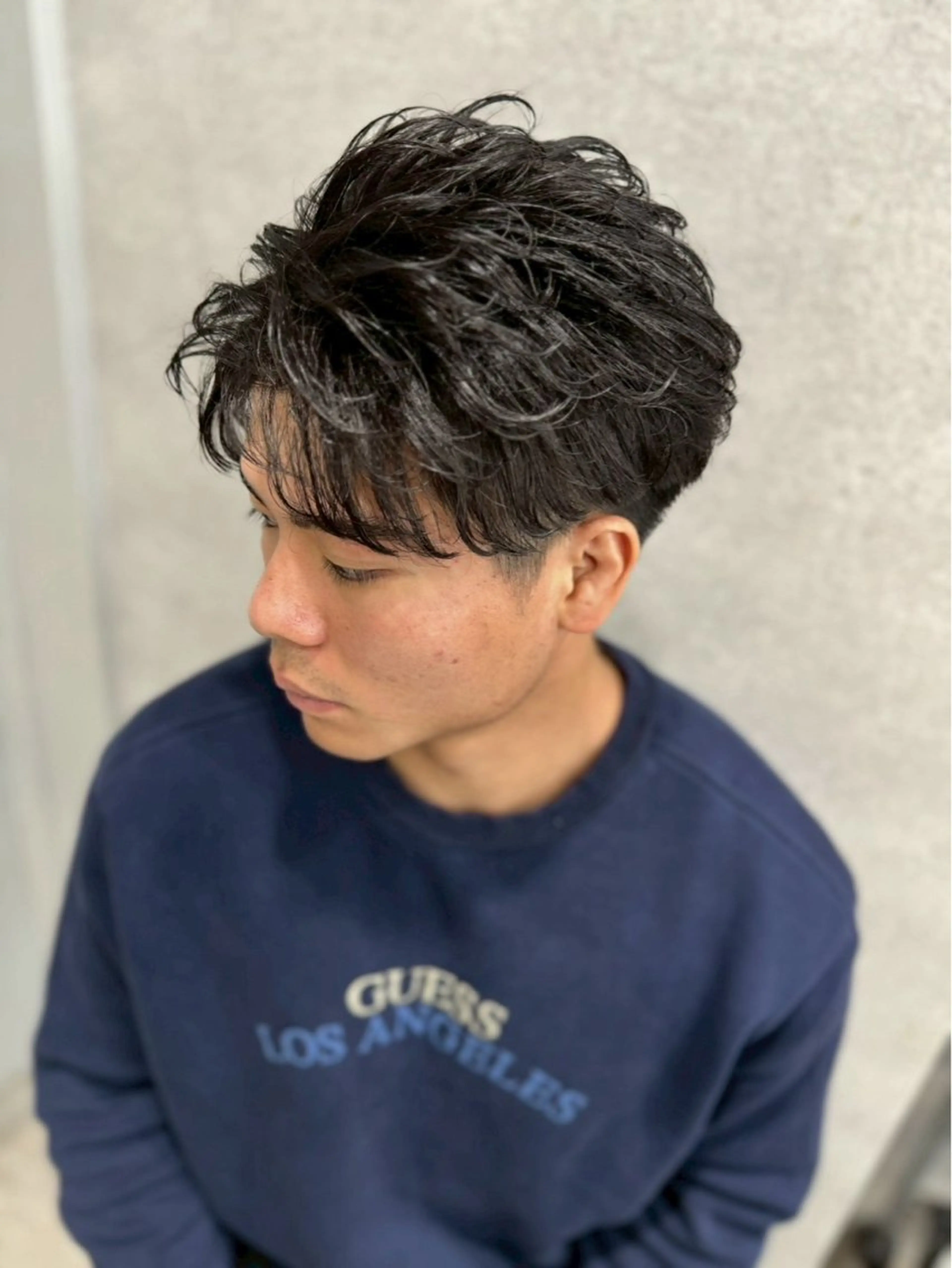 パーマ メンズ カット パーマ 💈フェザーパーマ 須賀俊介💈のヘアスタイル