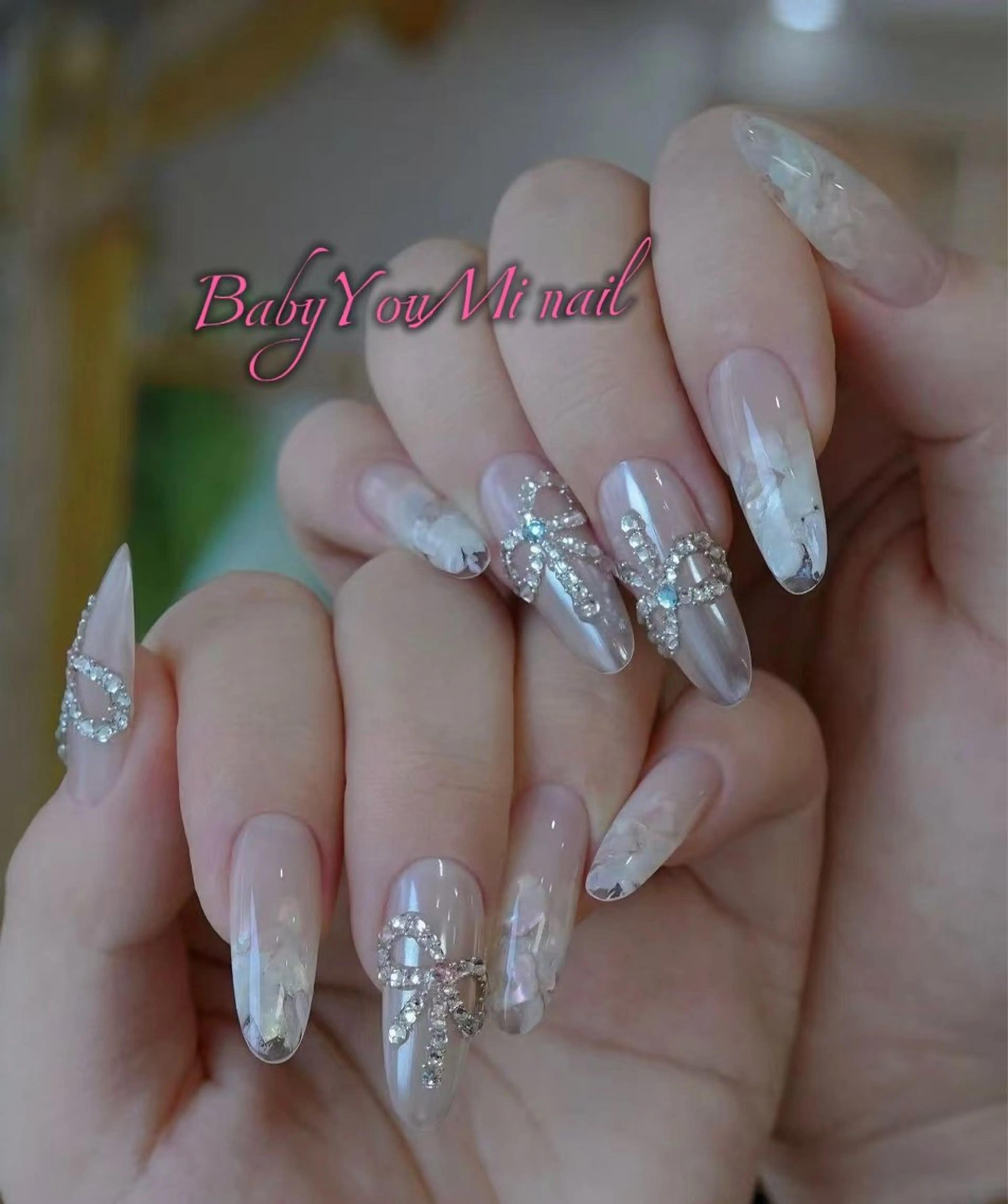 ネイル オーロラネイル フラワーネイル フットネイル フレンチネイル ジェルネイル ハンドネイル BabyYouMi ねねのネイルデザイン