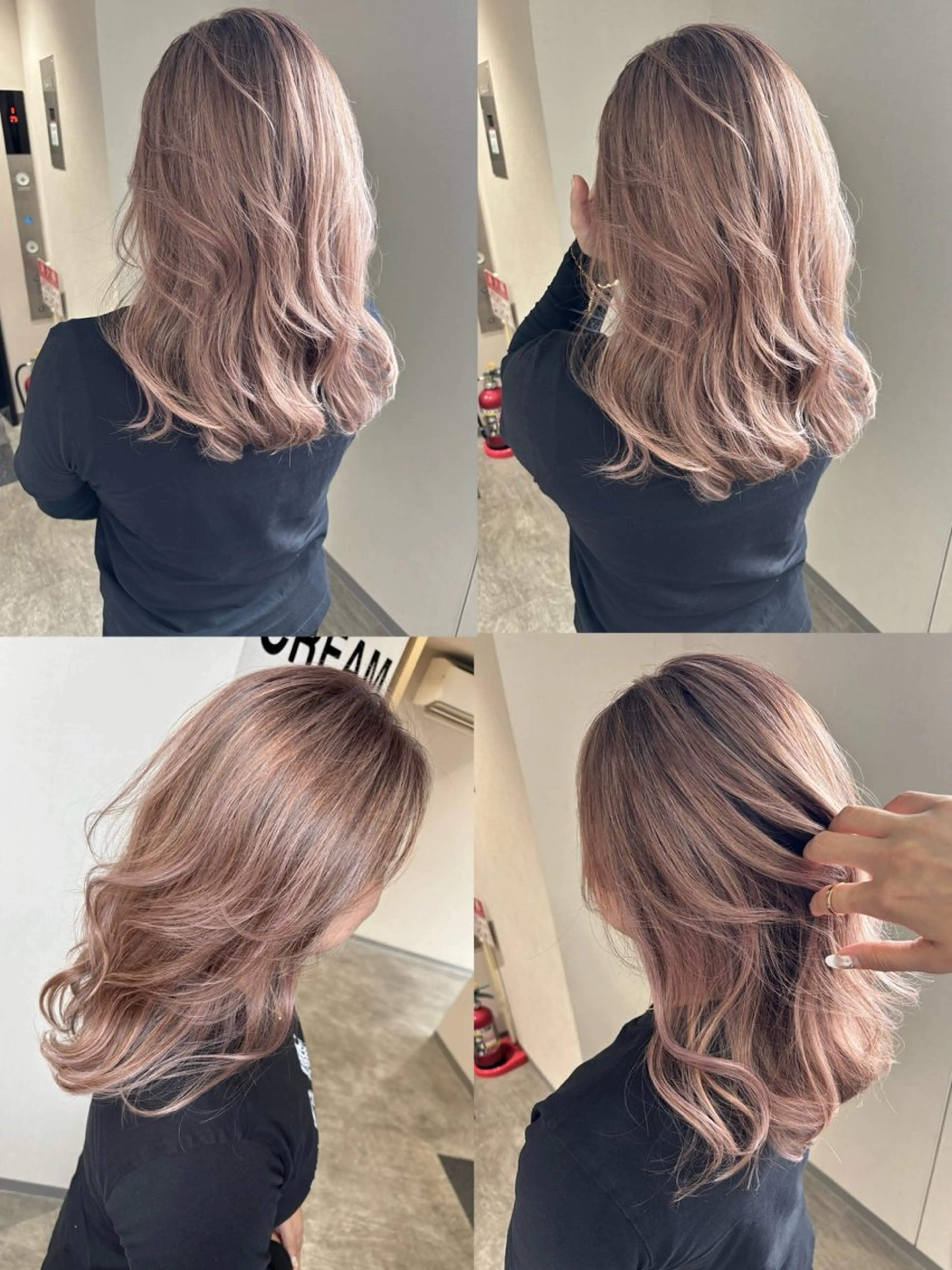 ロング カラー ベージュカラー ブリーチ ハイライトカラー ピンクカラー ピンクベージュ ヘアカラー 松井那津子 /ハイライトブリーチのヘアスタイル