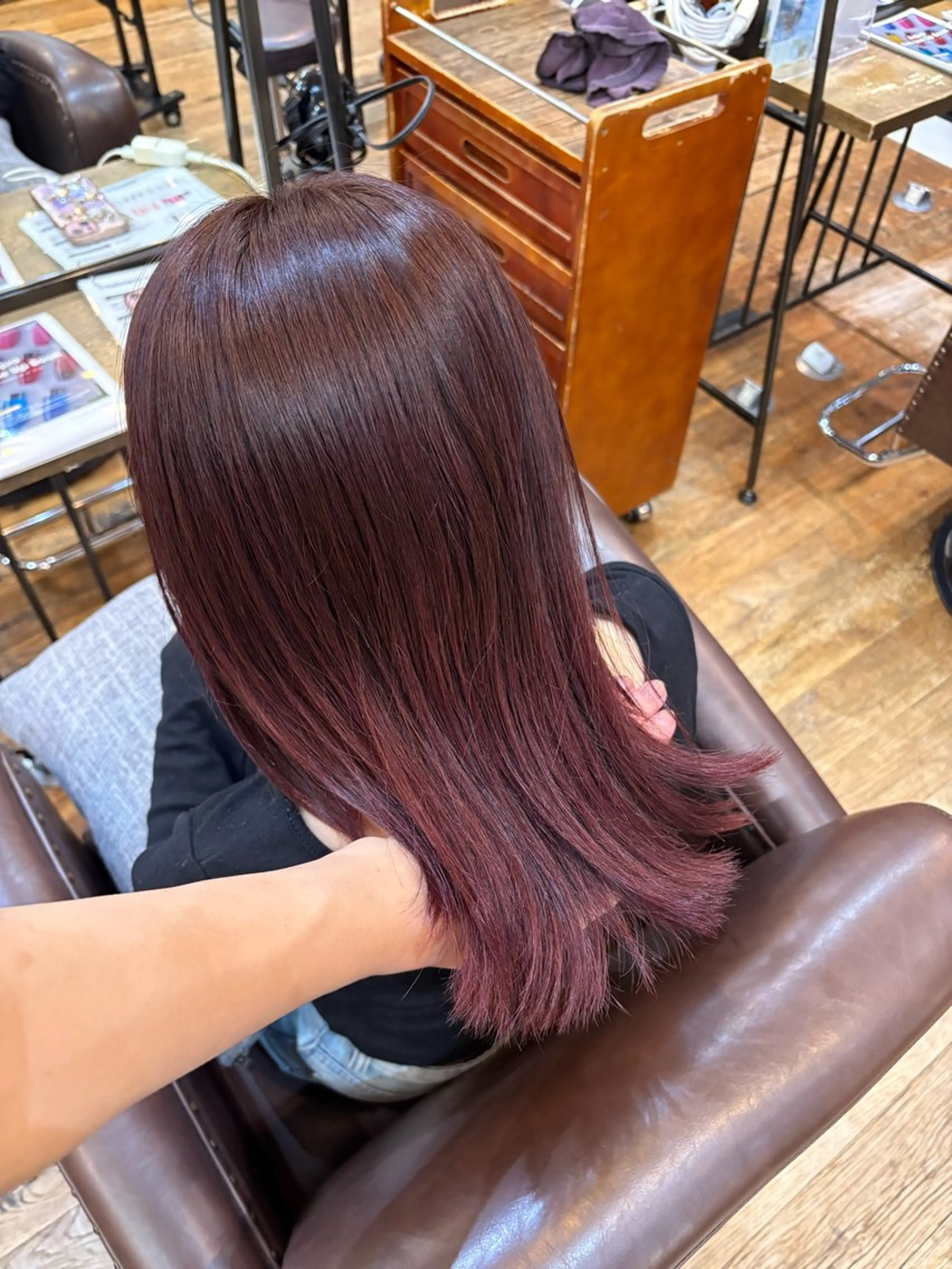 ロング カラー ボルドーカラー グラデーションカラー 縮毛矯正✨️ /銀座/カイのヘアスタイル