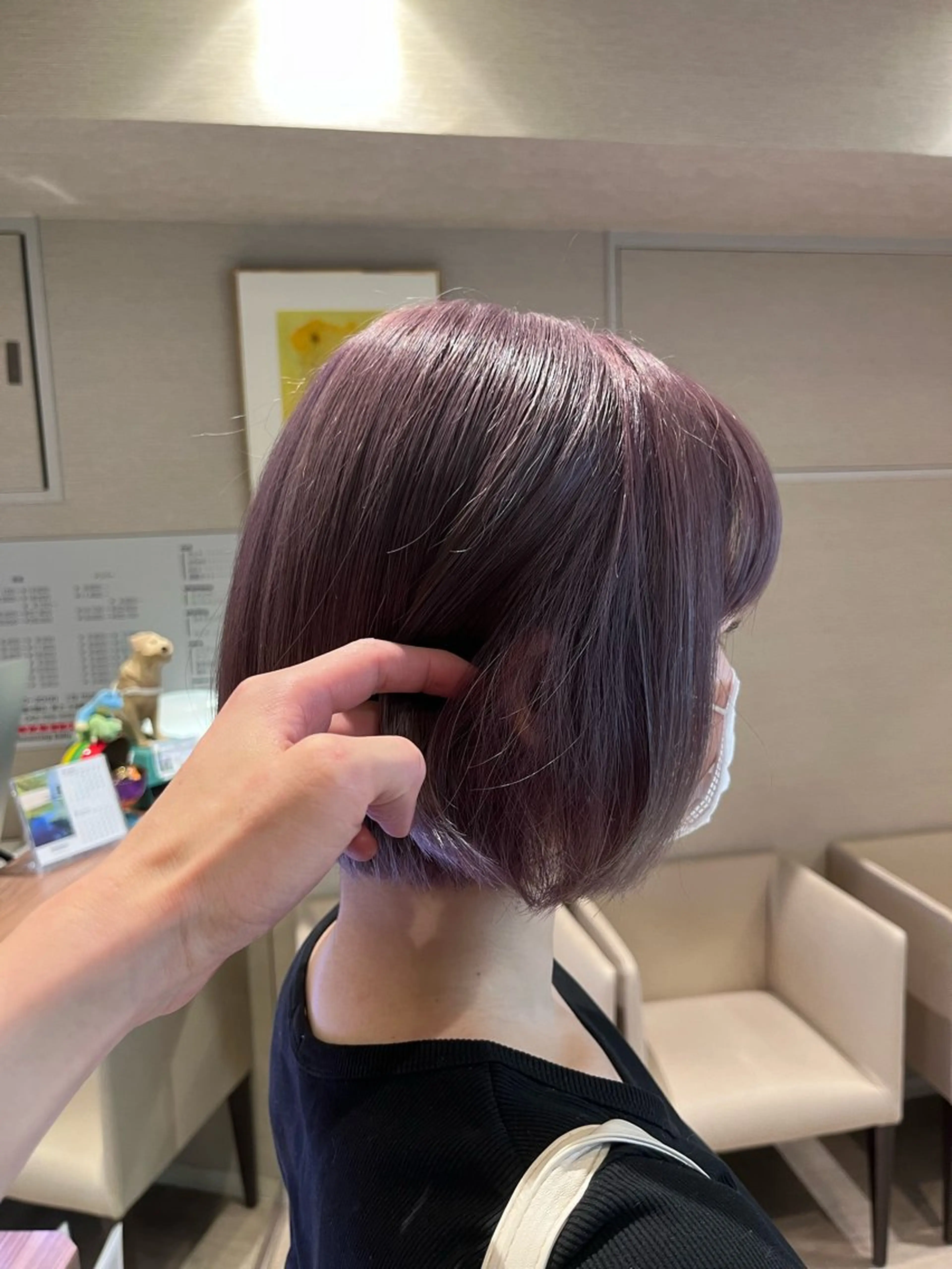 ミディアム カラー グレージュ ラベンダーカラー dogstar小林諒 レイヤー/パーマのヘアスタイル