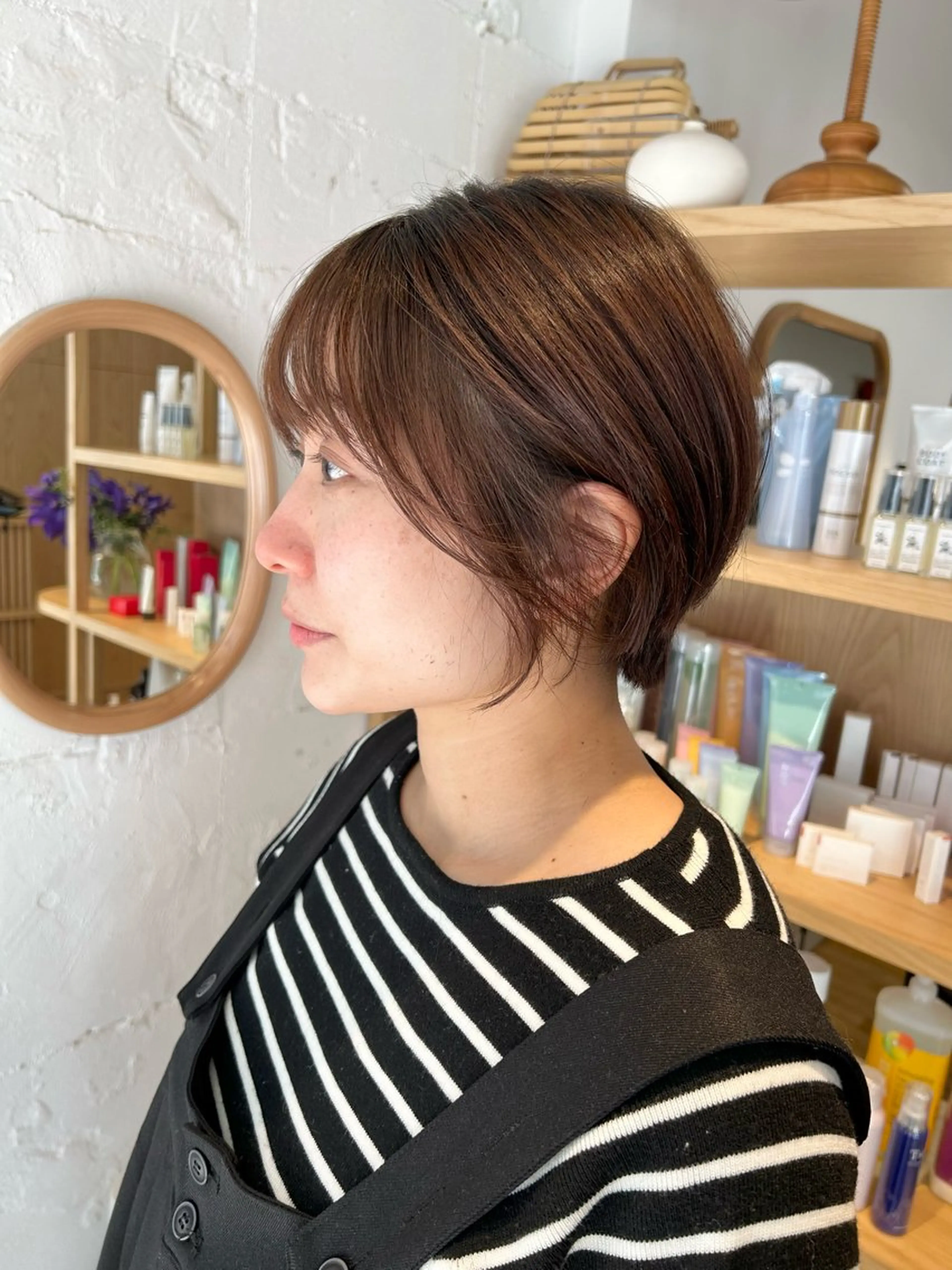 ショート カット ヘアカラー トリートメント 松本 陸丸みショートのヘアスタイル