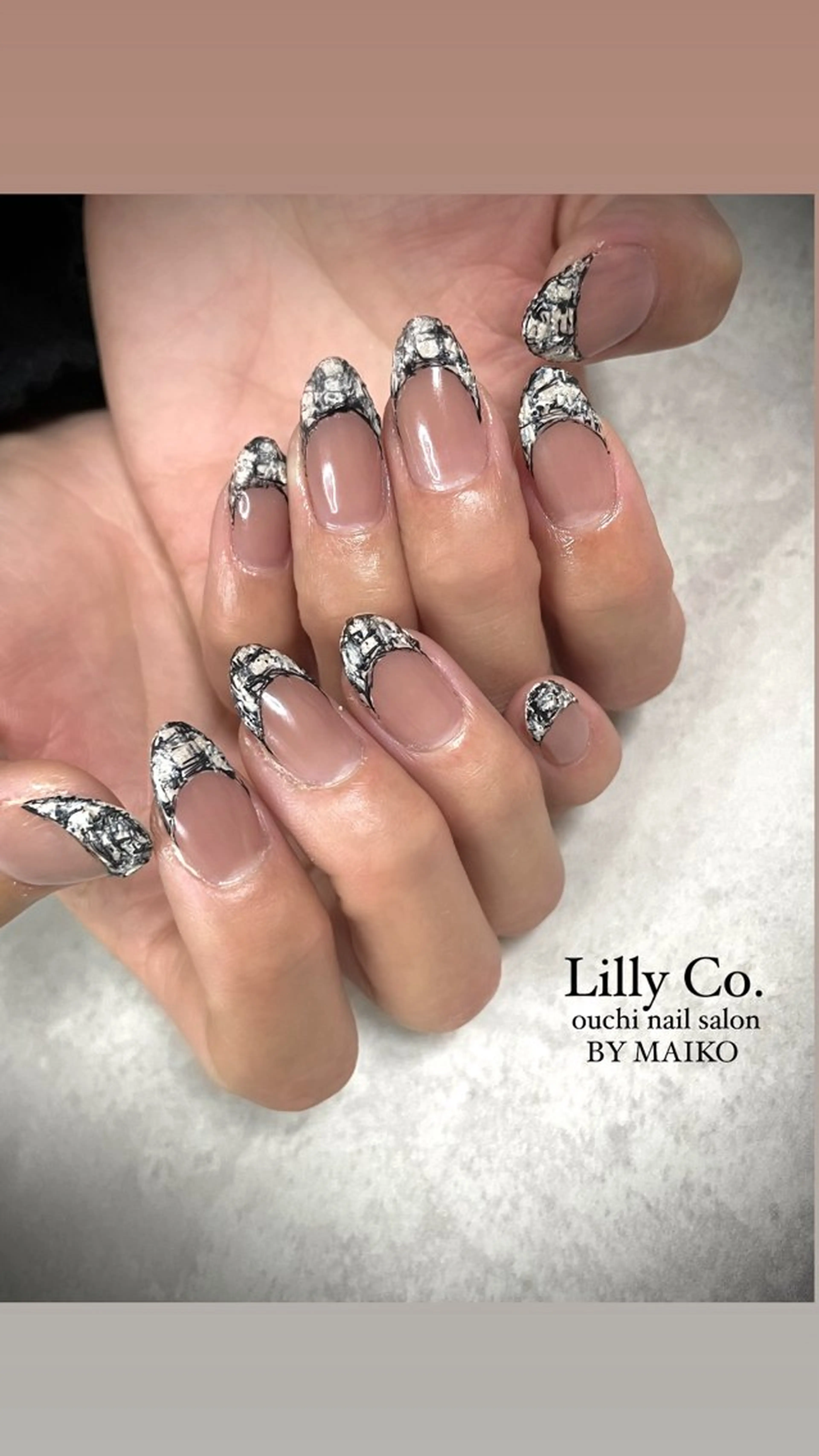 ネイル フレンチネイル ツイードネイル ハンドネイル ハンドケア Lilly Co.のネイルデザイン