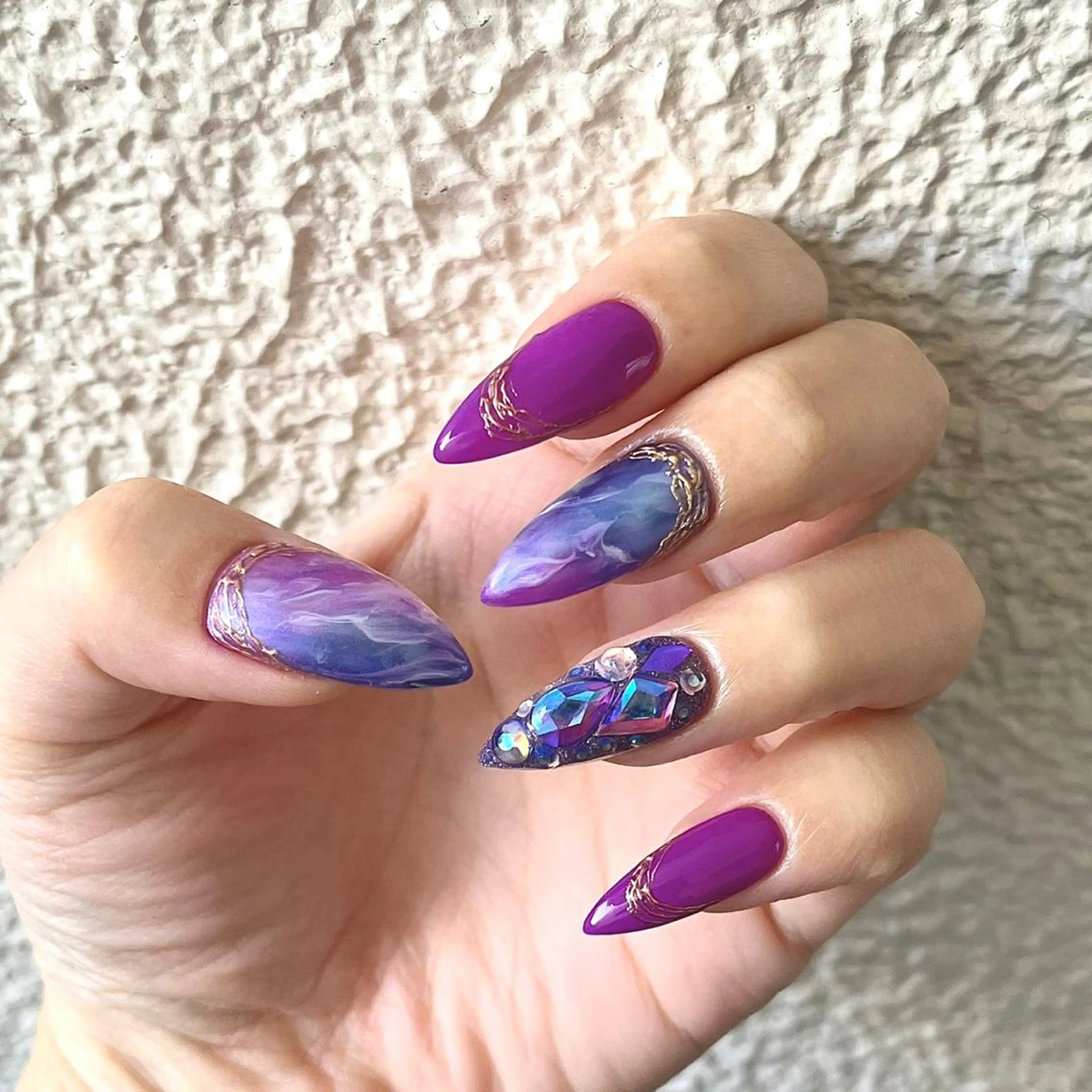 ネイル アートネイル ジェルネイル キラキラネイル 韓国ネイル 大理石ネイル(マーブル) ハンドネイル NAIL NOWのネイルデザイン