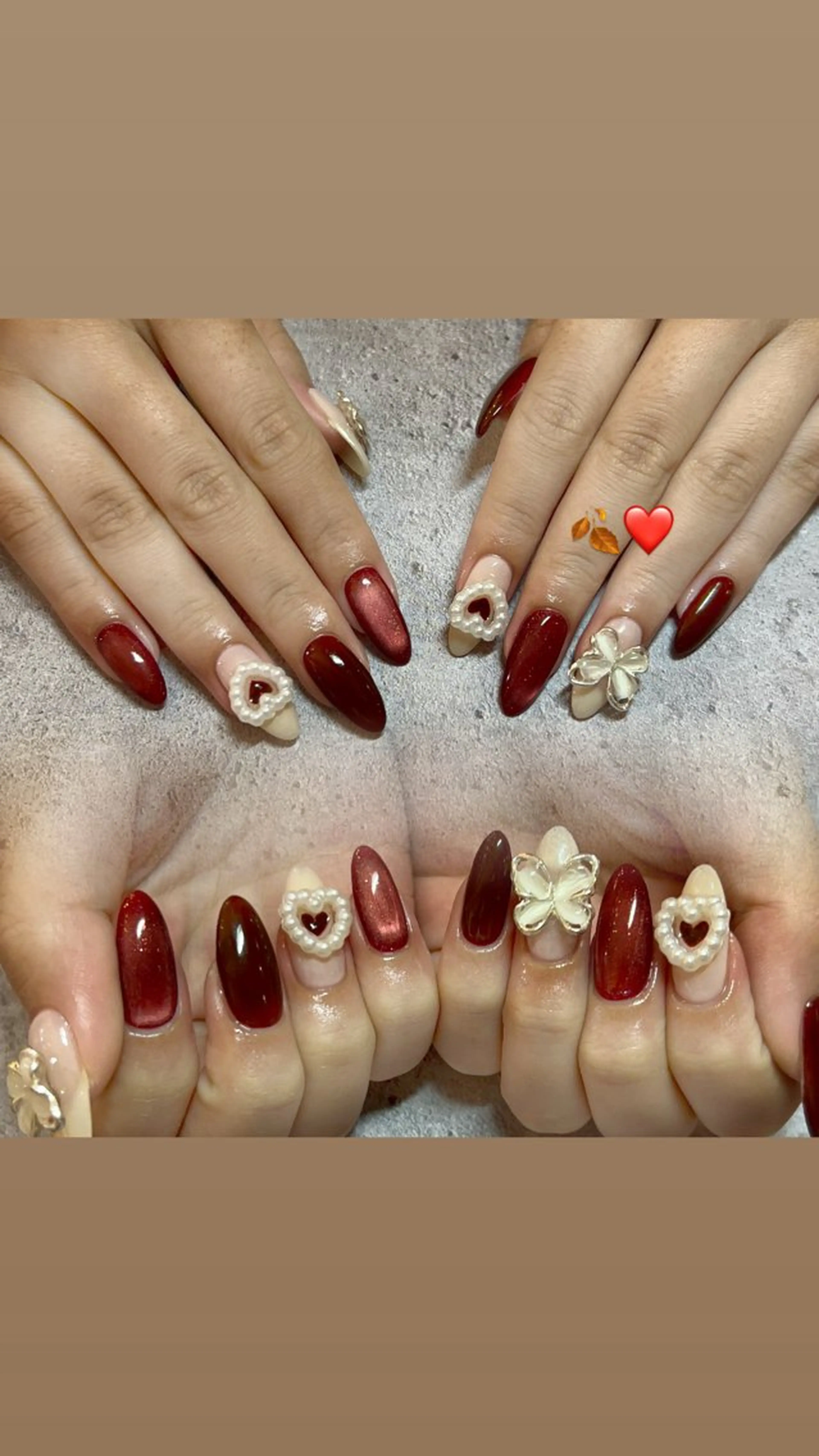 ネイル ボルドー マグネットネイル ハンドネイル Fairy Tail さくらこ🤍のネイルデザイン