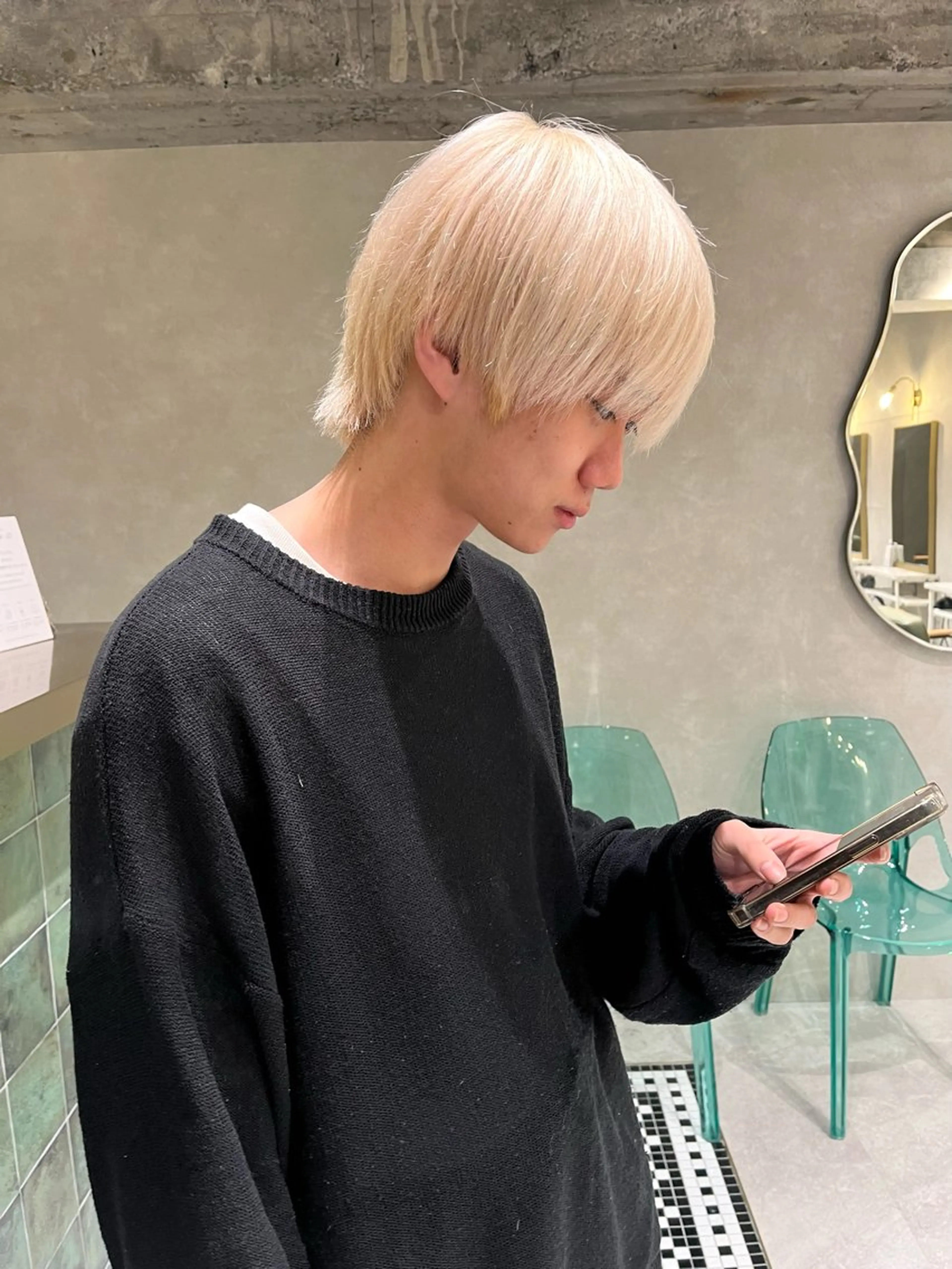 カラー メンズ ヘアカラー トリートメント 海外girl🤎 透明感ベージュmaoのヘアスタイル