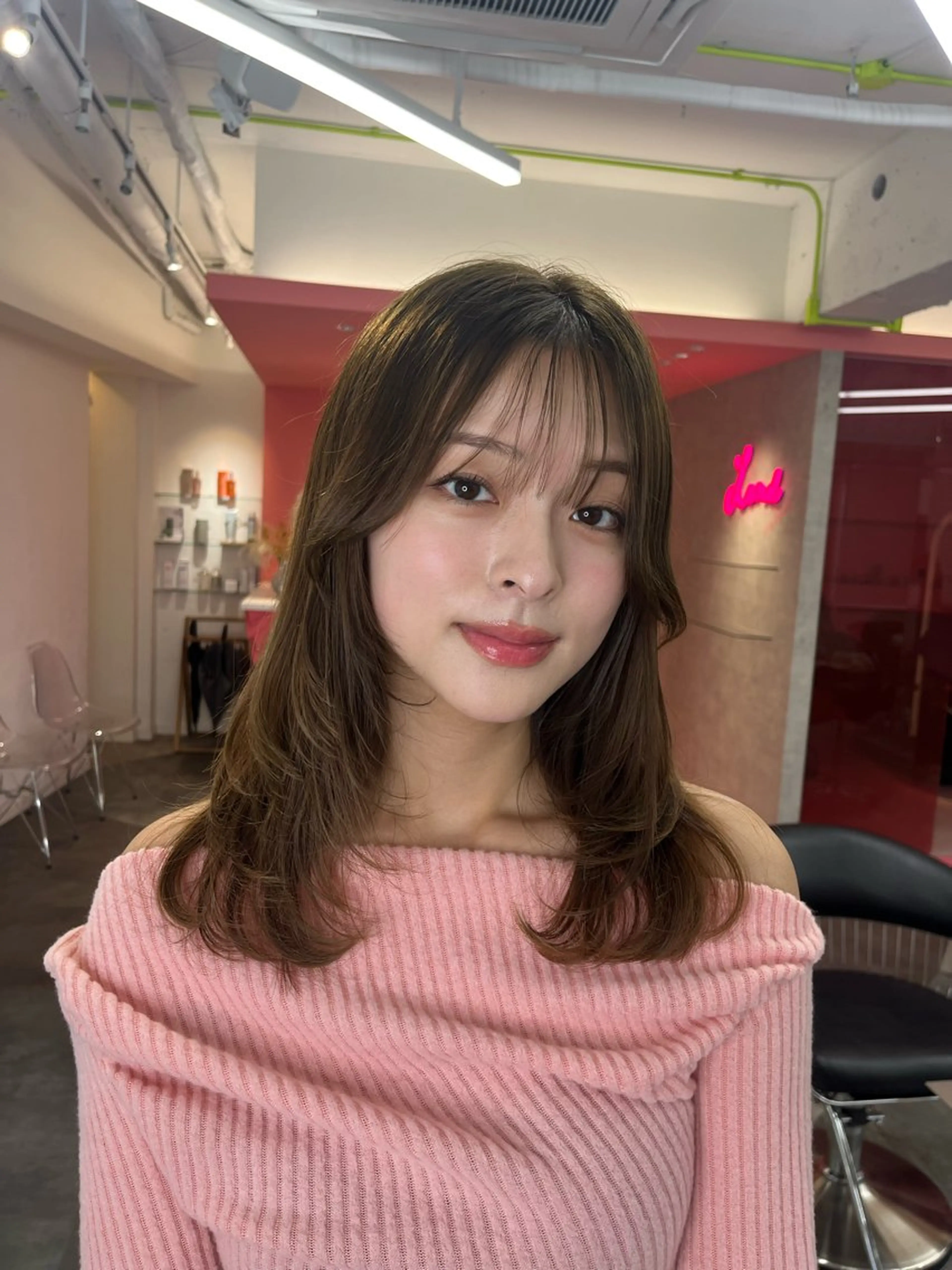 ミディアム 山崎/ボブ縮毛矯正 レイヤー髪質改善のヘアスタイル